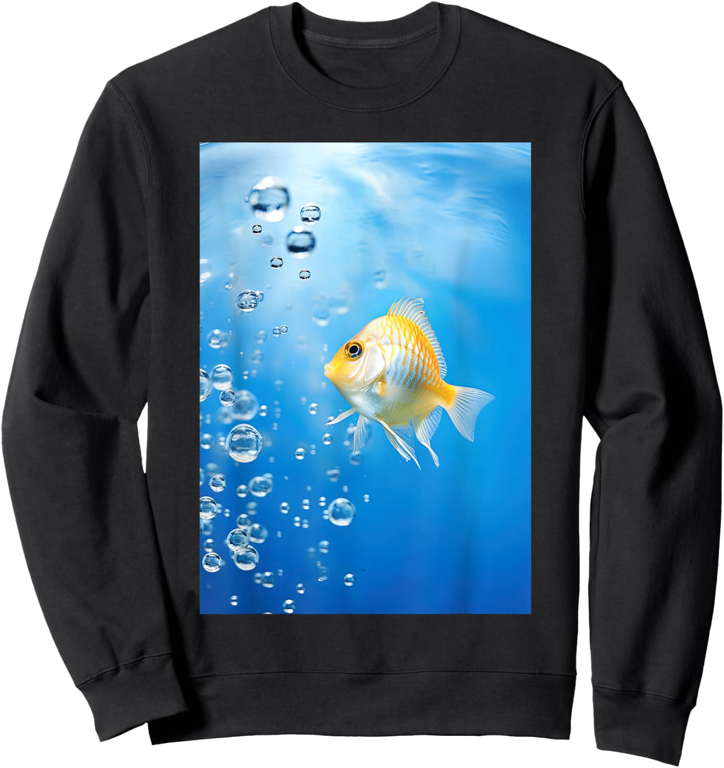 Frutiger Aero: Fish and a Bubble in Water Sweatshirt - Sweatshirt | Black