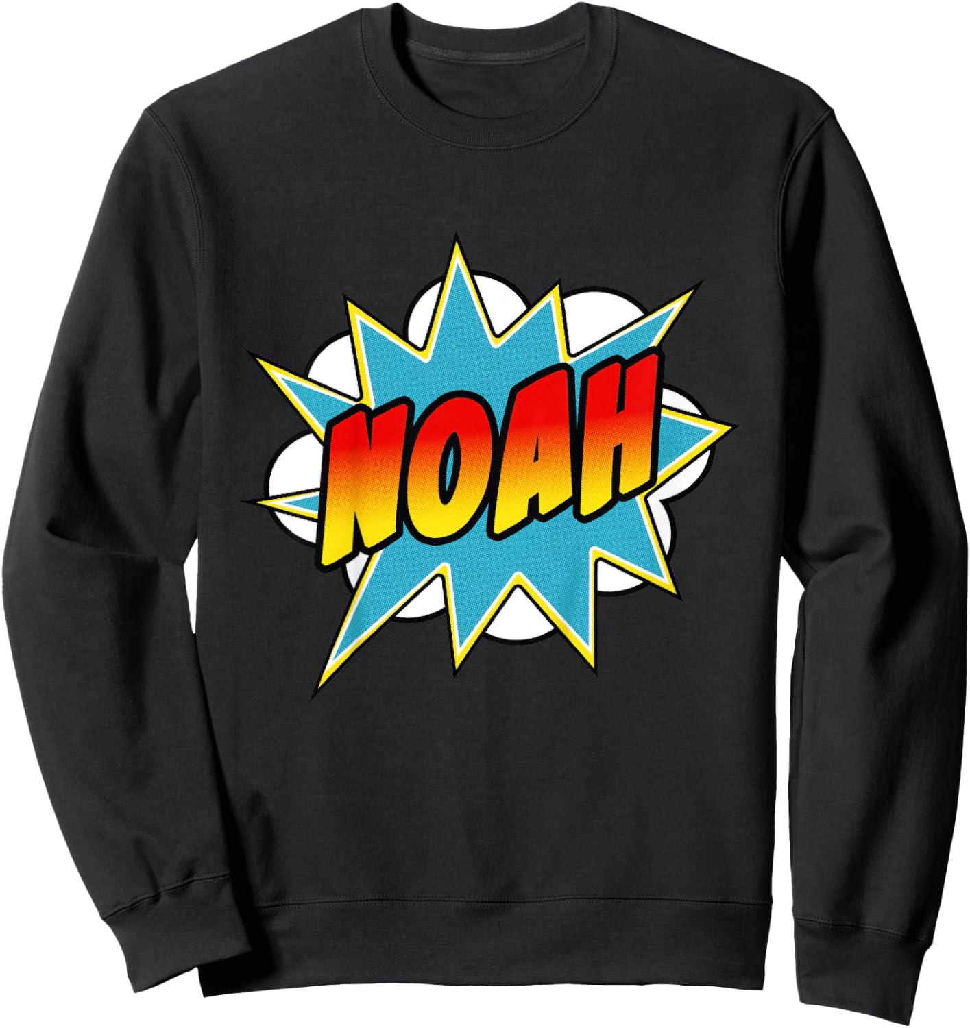 Kids Boys Noah Comic Book Superhero Name Sweatshirt - Sweatshirt | Black
