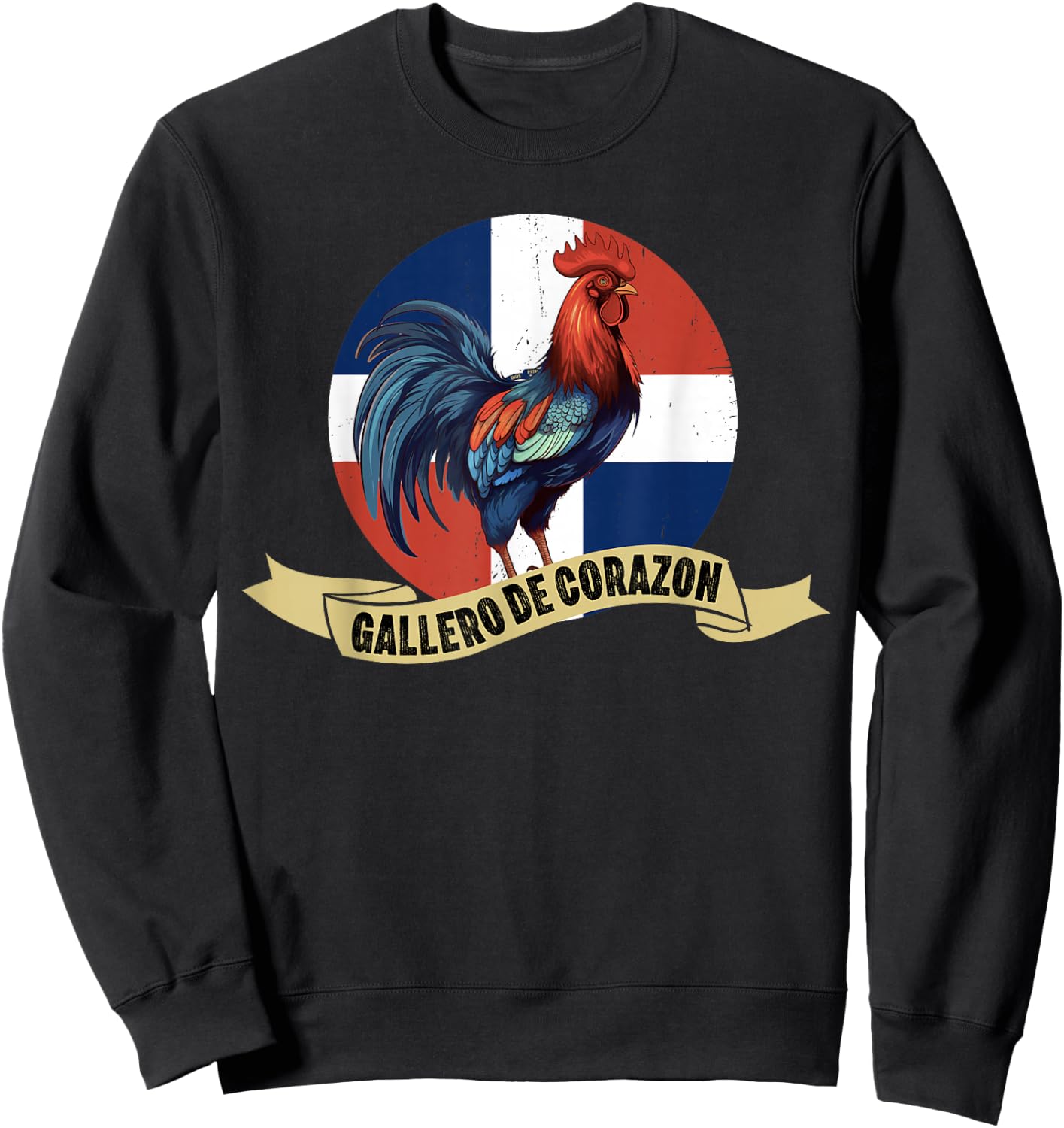 Gallero Dominicano Pelea Gallos Dominican Rooster Sweatshirt - Sweatshirt | Black