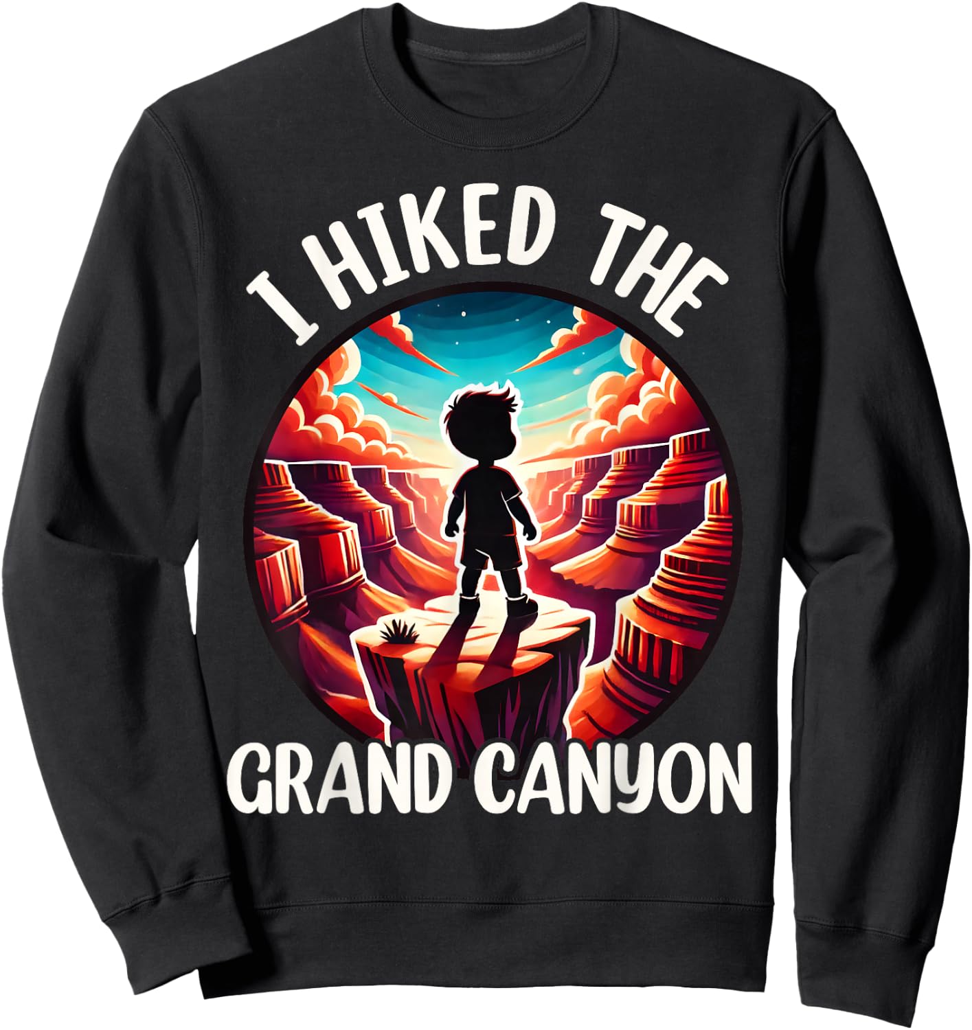 Grand Canyon Hiking, Arizona Grand Canyon Hiker Kids Toddler Sweatshirt - Sweatshirt | Black