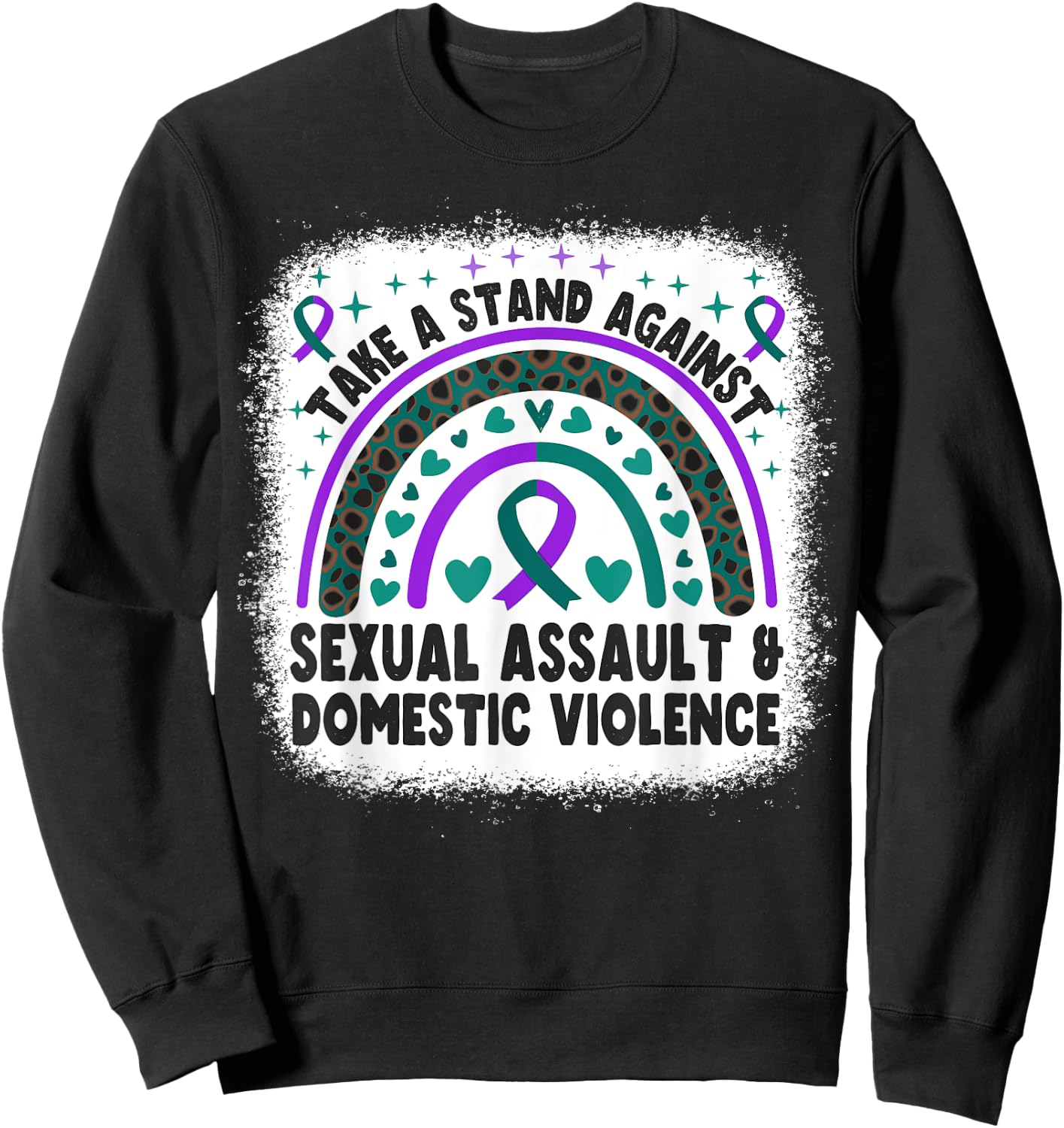 Sexual Assault Awareness Month and Domestic Violence Sweatshirt - Sweatshirt | Black