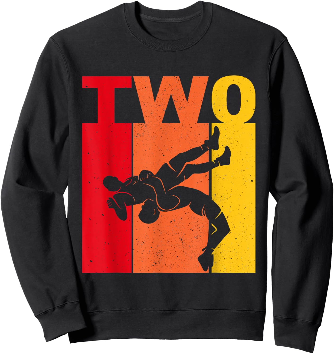 2nd Retro Wrestling Theme 2 Year Old Kids Birthday Sweatshirt - Sweatshirt | Black