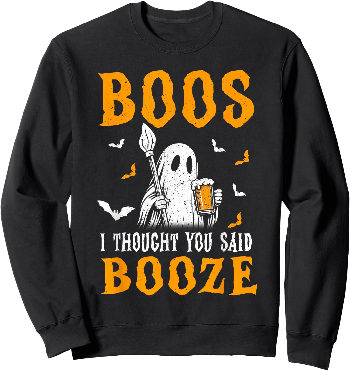 Drinking Halloween Booze Ghost Beer Sweatshirt - Sweatshirt | Black