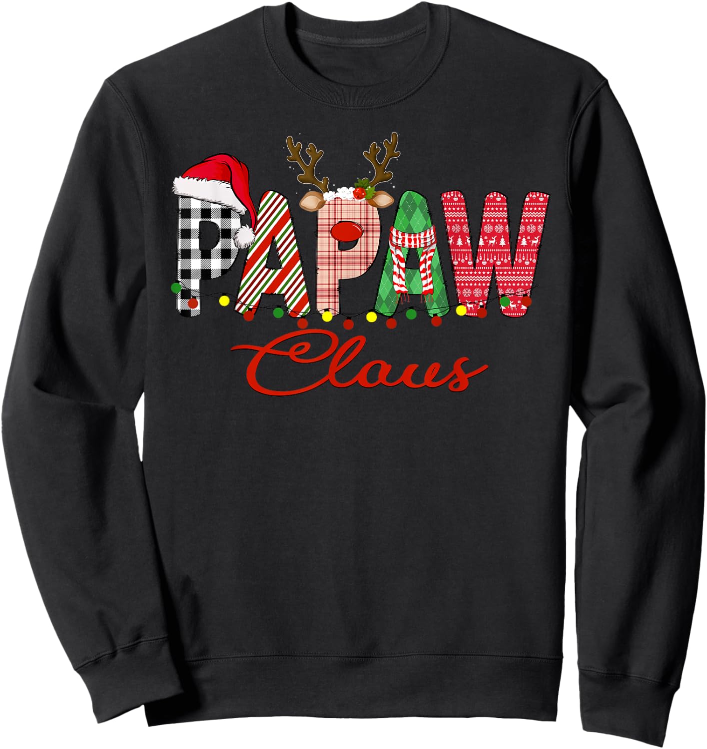 Papaw Claus Santa Family Matching Christmas Sweatshirt - Sweatshirt | Black