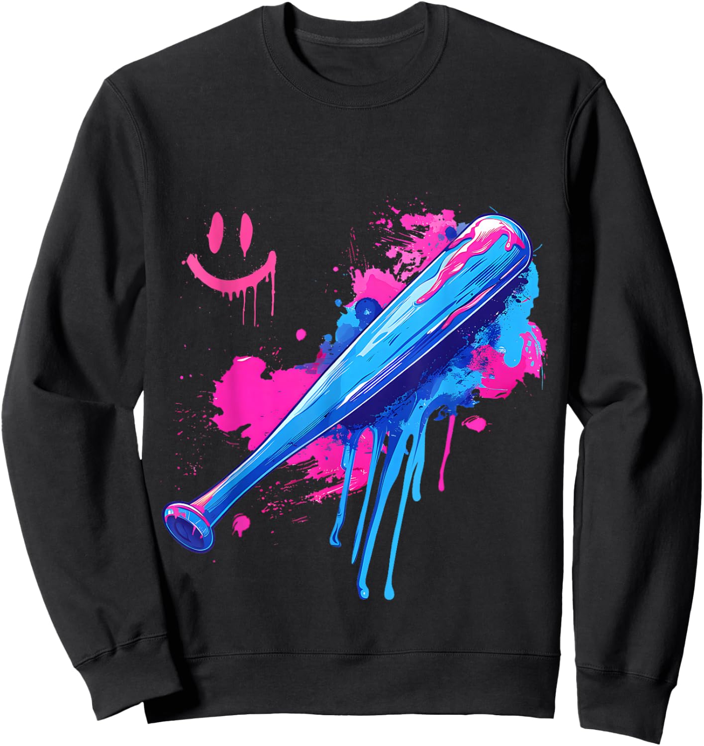 Baseball Bat with Sprinkles Drip Boys Sweatshirt - Sweatshirt | Black