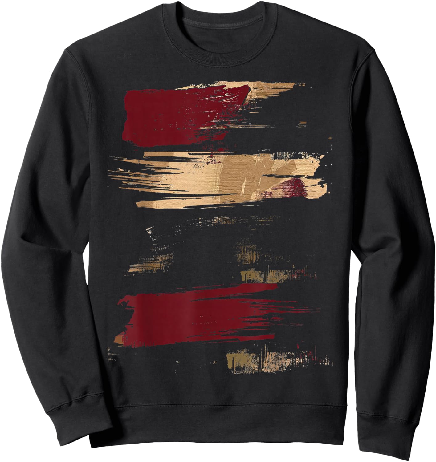 Red Black Brush Stroke Art Sweatshirt - Sweatshirt | Black