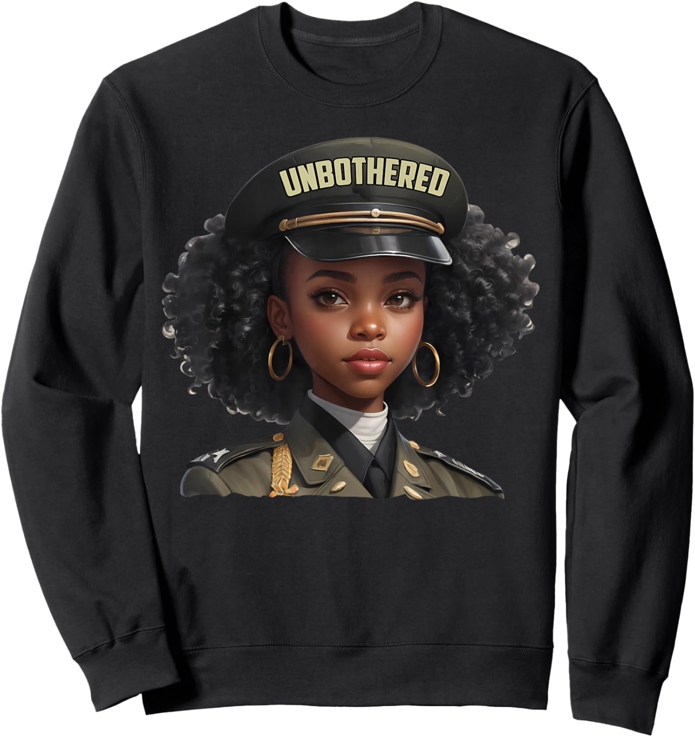 Melanin Unbothered Black Woman Locs Camo Black History Month Sweatshirt - Sweatshirt | Black