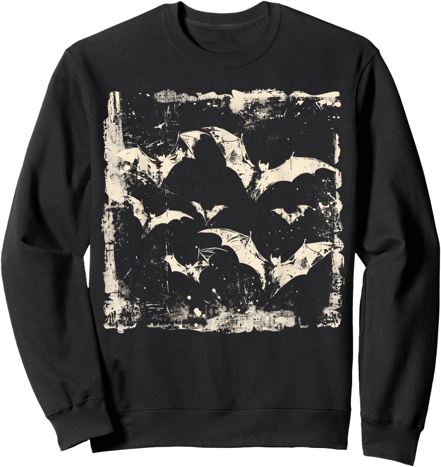 Bats Vampire Horror Spooky Scary Halloween Goth Aesthetic Sweatshirt - Sweatshirt | Black