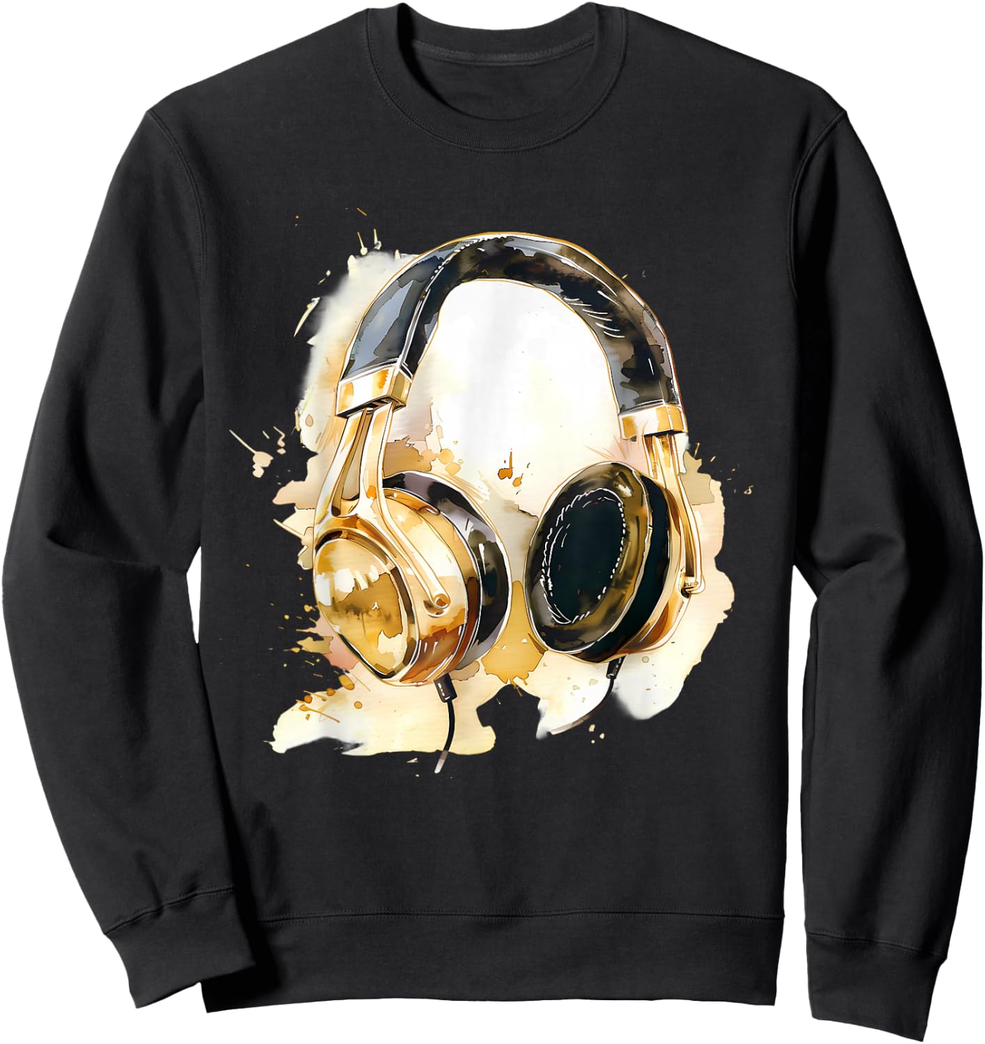 Headphones Music DJ Beatmaker Artwork Splash Dance Music Sweatshirt - Sweatshirt | Black