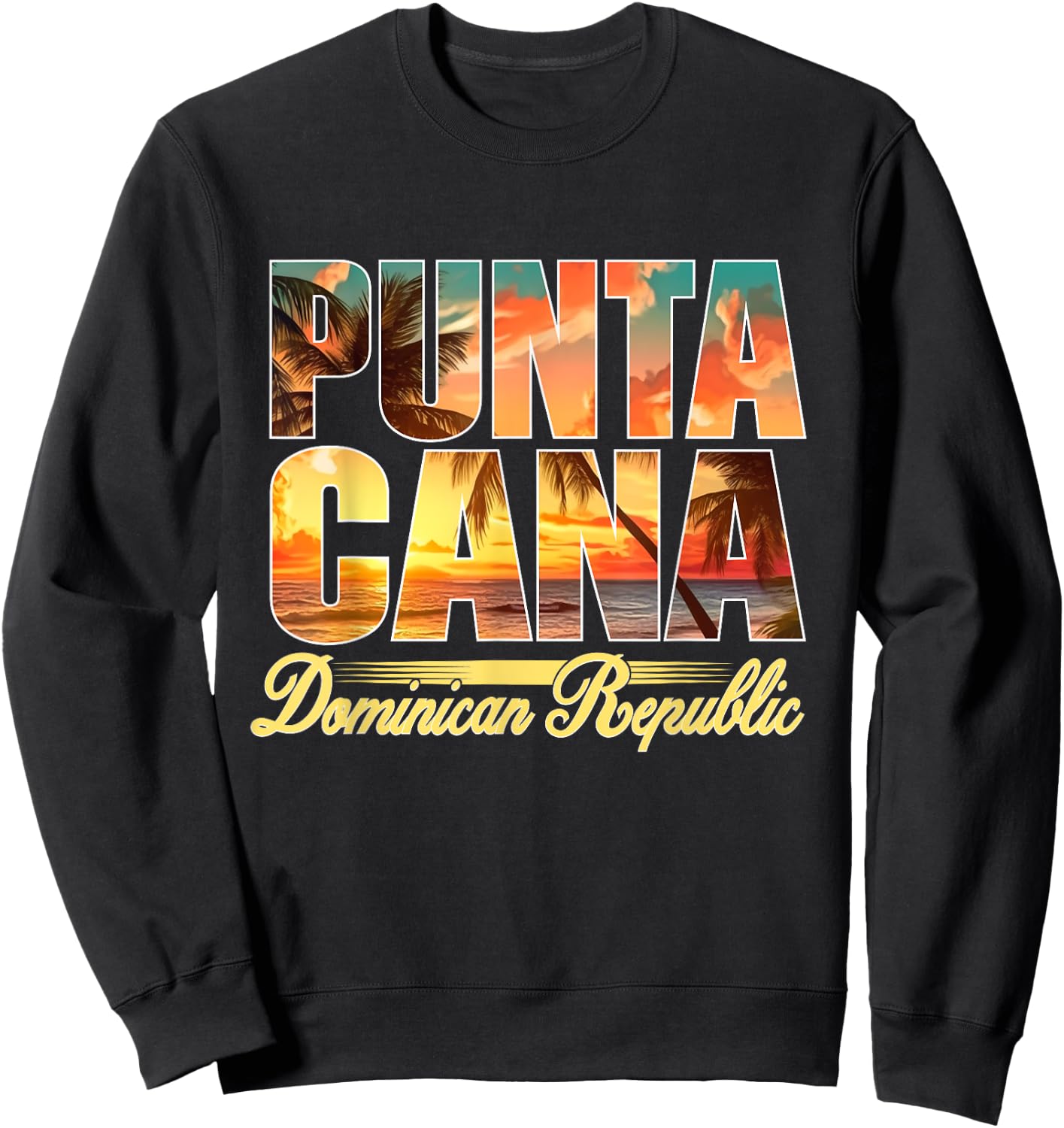Punta Cana Sunset Beach Shirt Dominican Republic Vacation Women Girls Kids Sweatshirt - Sweatshirt | Black