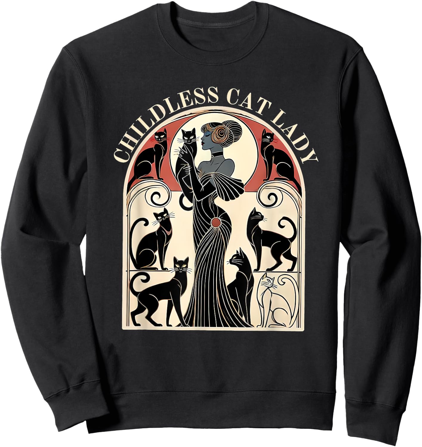 Childless Cat Ladies Cat Karma Retro Funny Sweatshirt - Sweatshirt | Black