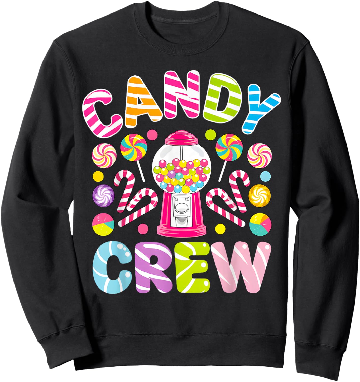 Groovy Candy Crew Sweetie Candy Squad Candy Birthday Party Sweatshirt - Sweatshirt | Black