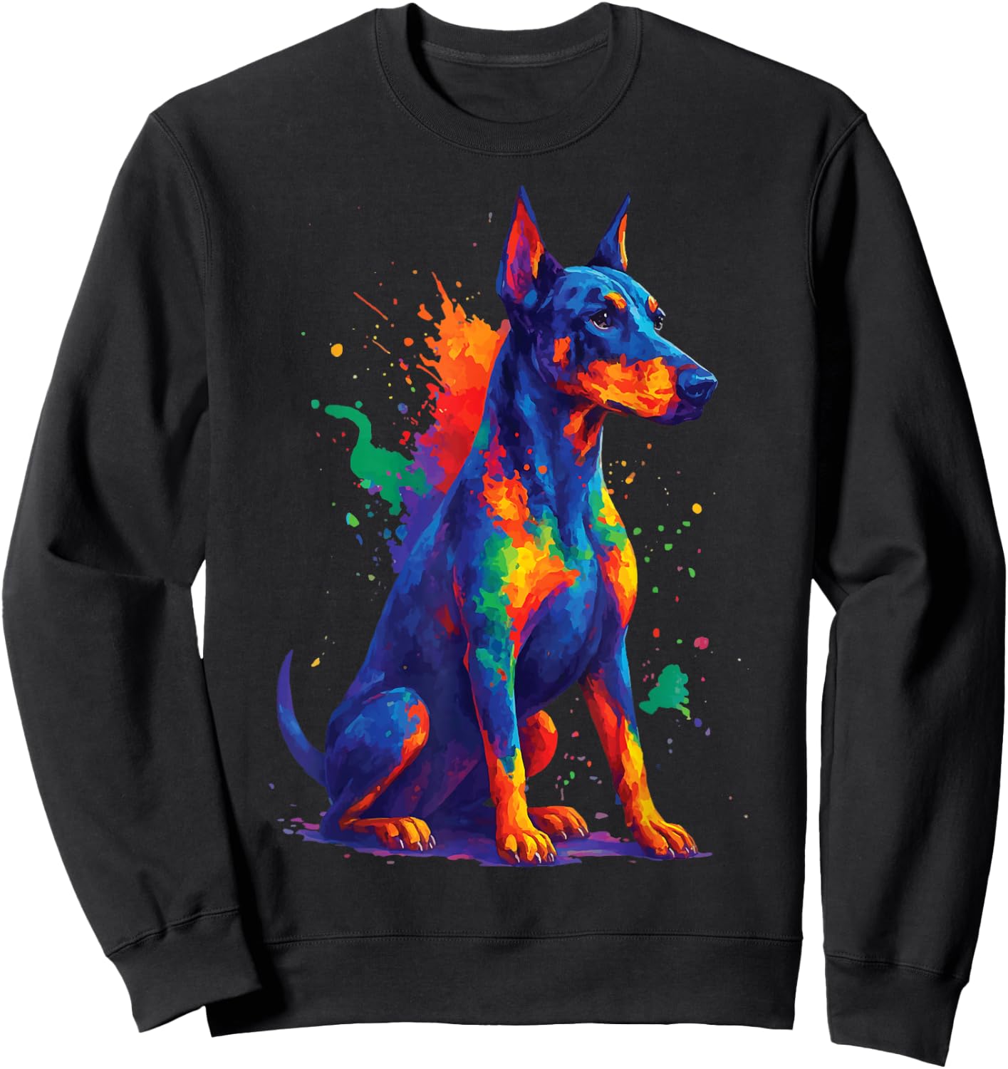 Doberman Colorful Sweatshirt - Sweatshirt | Black