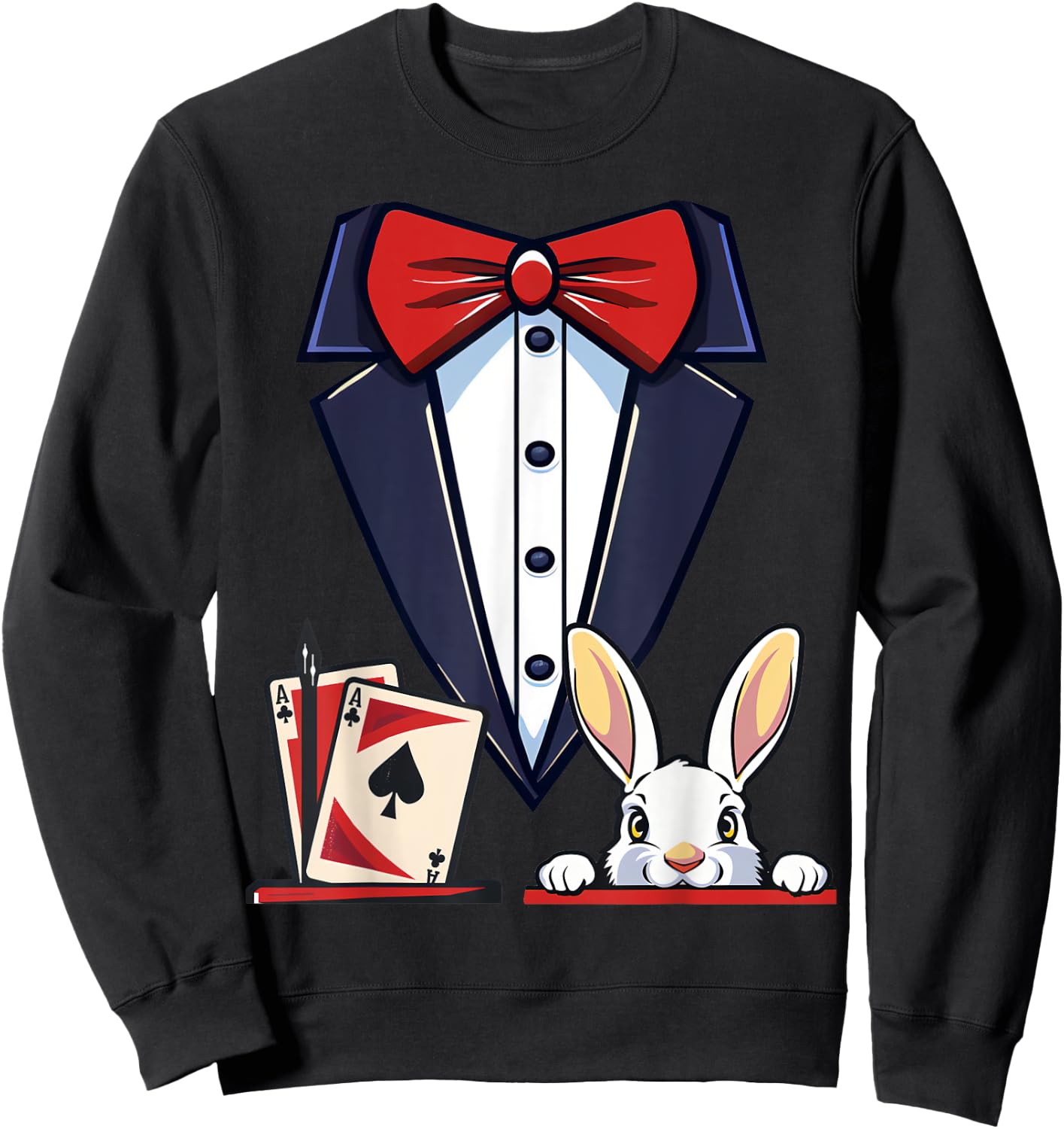 Magician Costume Halloween Magic Show Men Women Kids Boys Sweatshirt - Sweatshirt | Black
