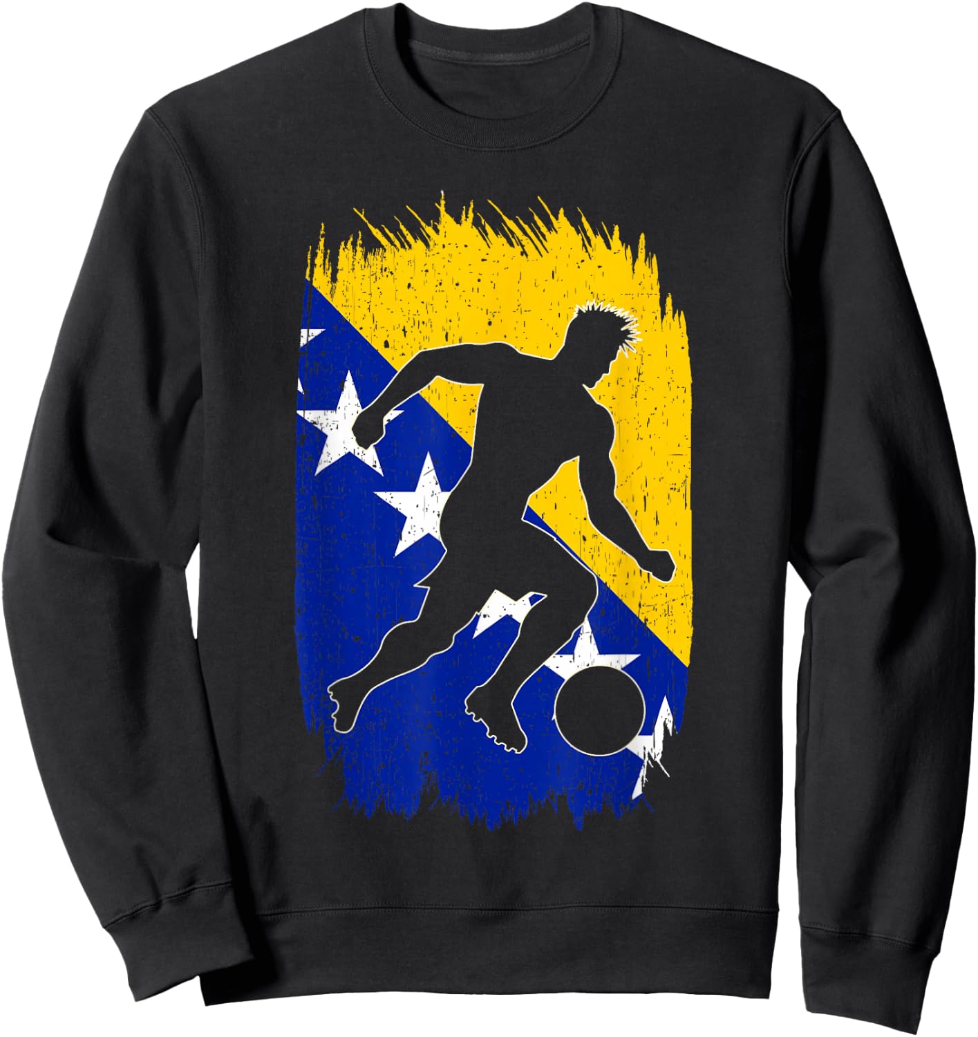 Bosnia and Herzegovina Flag Silhouette Bosna Pride Sweatshirt - Sweatshirt | Black