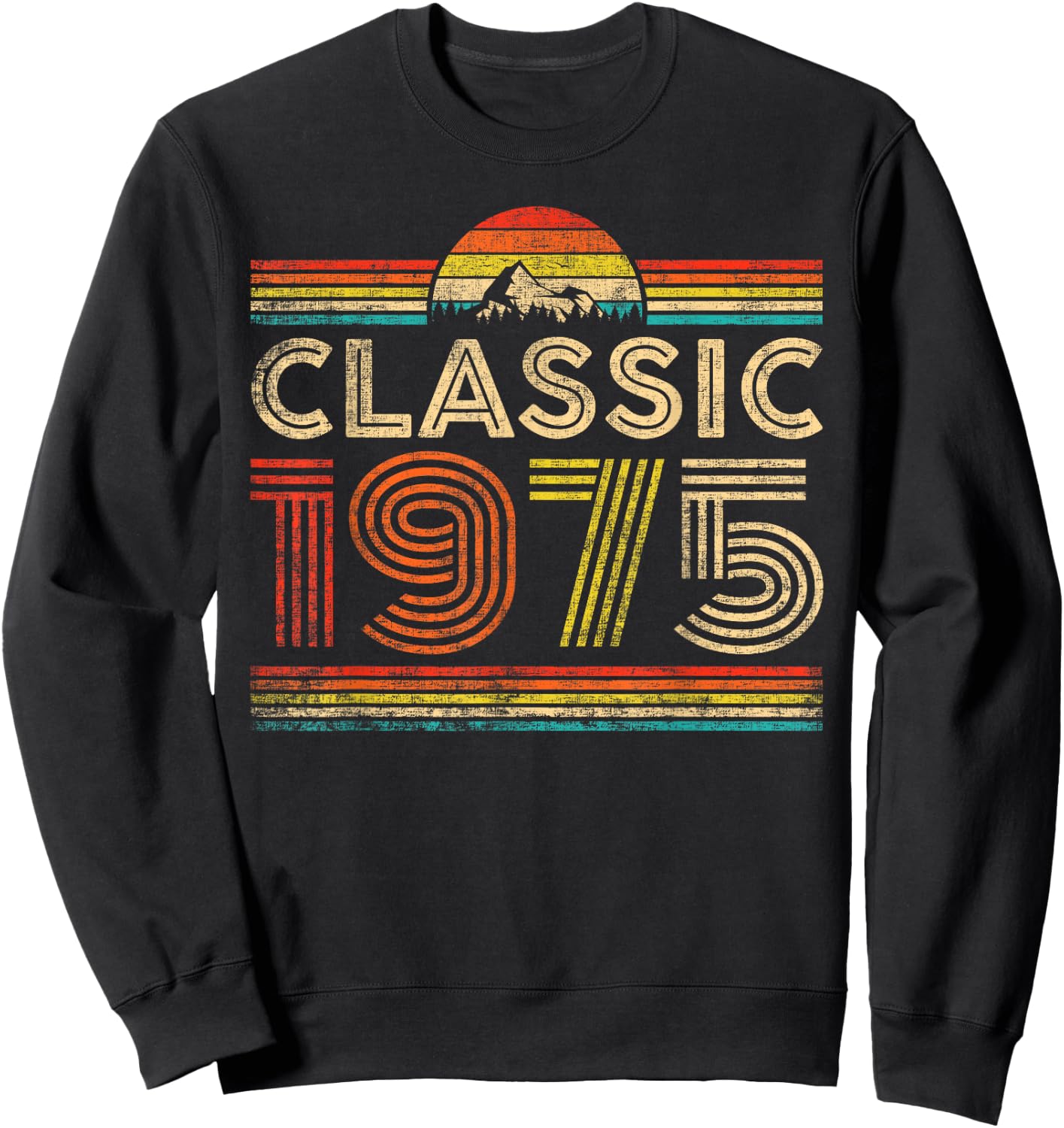 Classic 1975 Vintage 1975 Classic Year Men Women Birthday Sweatshirt - Sweatshirt | Black