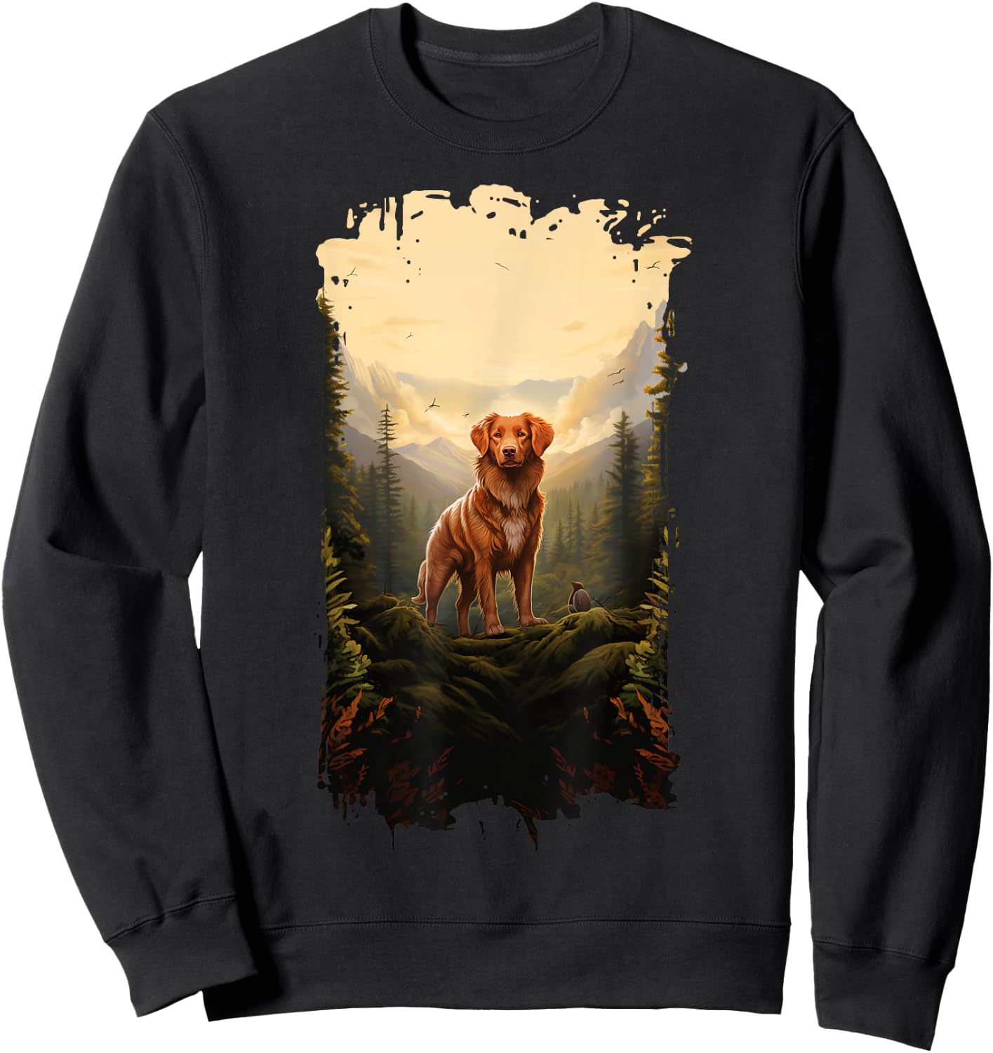 Nova Scotia Duck Tolling Retriever Toller Mountain Paw Sweatshirt - Sweatshirt | Black
