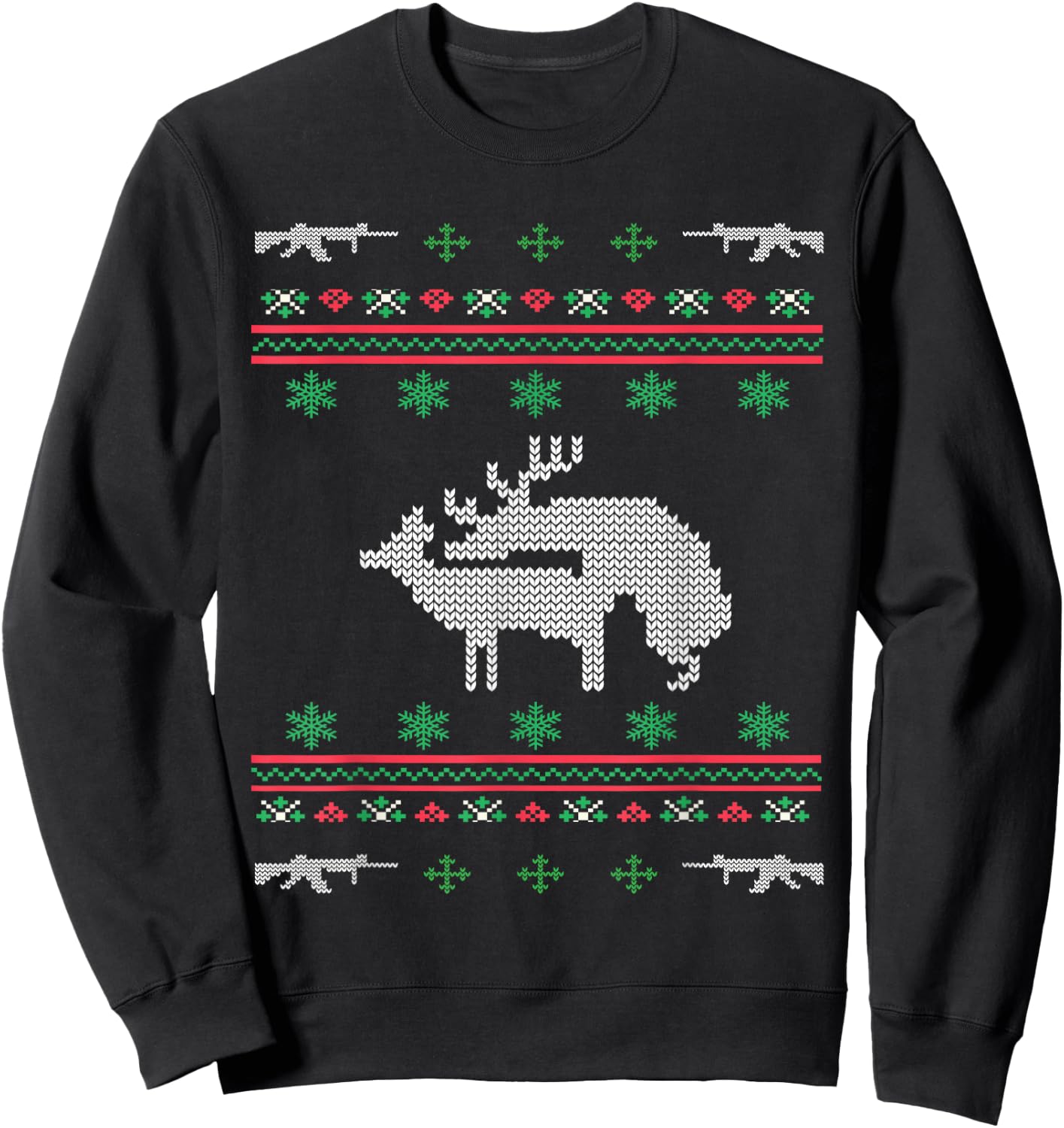 Humping Deer Hunting Ugly Christmas Sweater Sweatshirt - Sweatshirt | Black