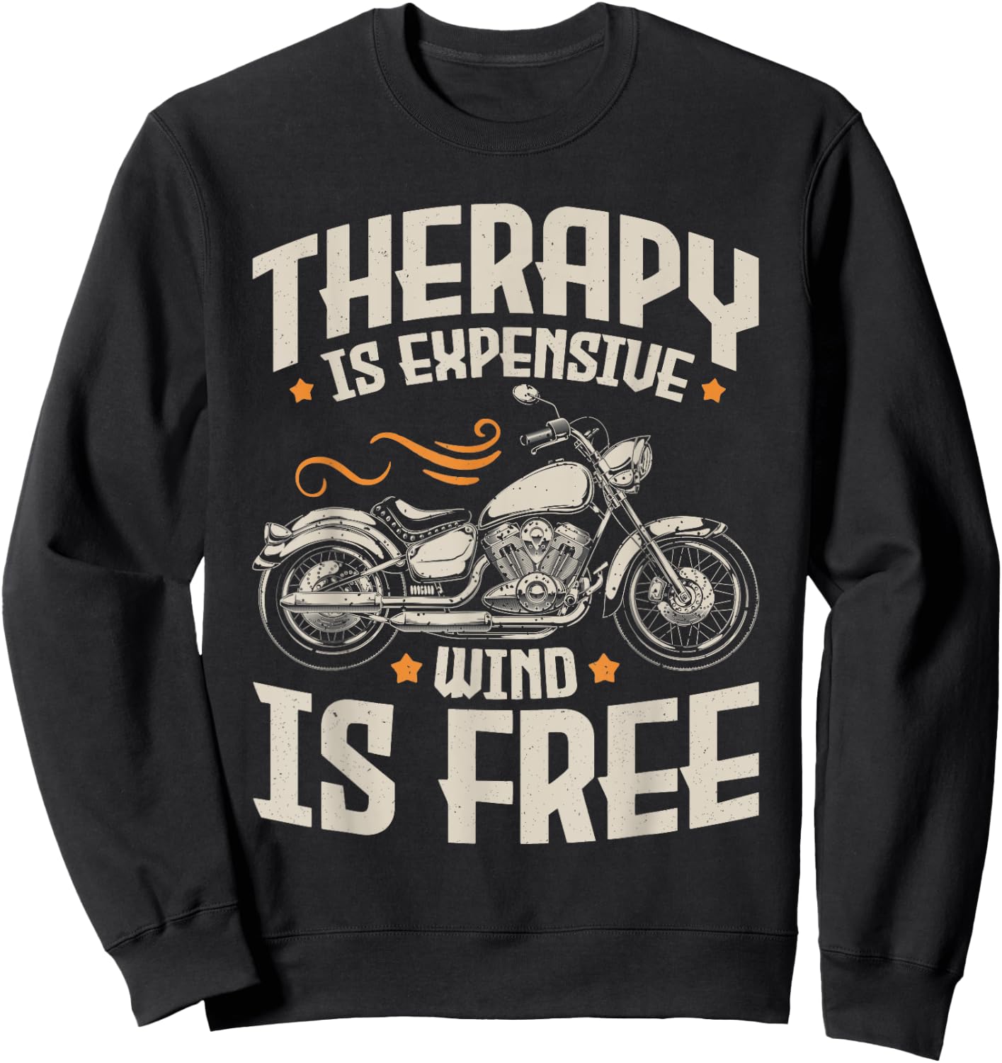 Cool Motorcycle Rider Men Therapy Motorcycle Lovers Biker Sweatshirt - Sweatshirt | Black