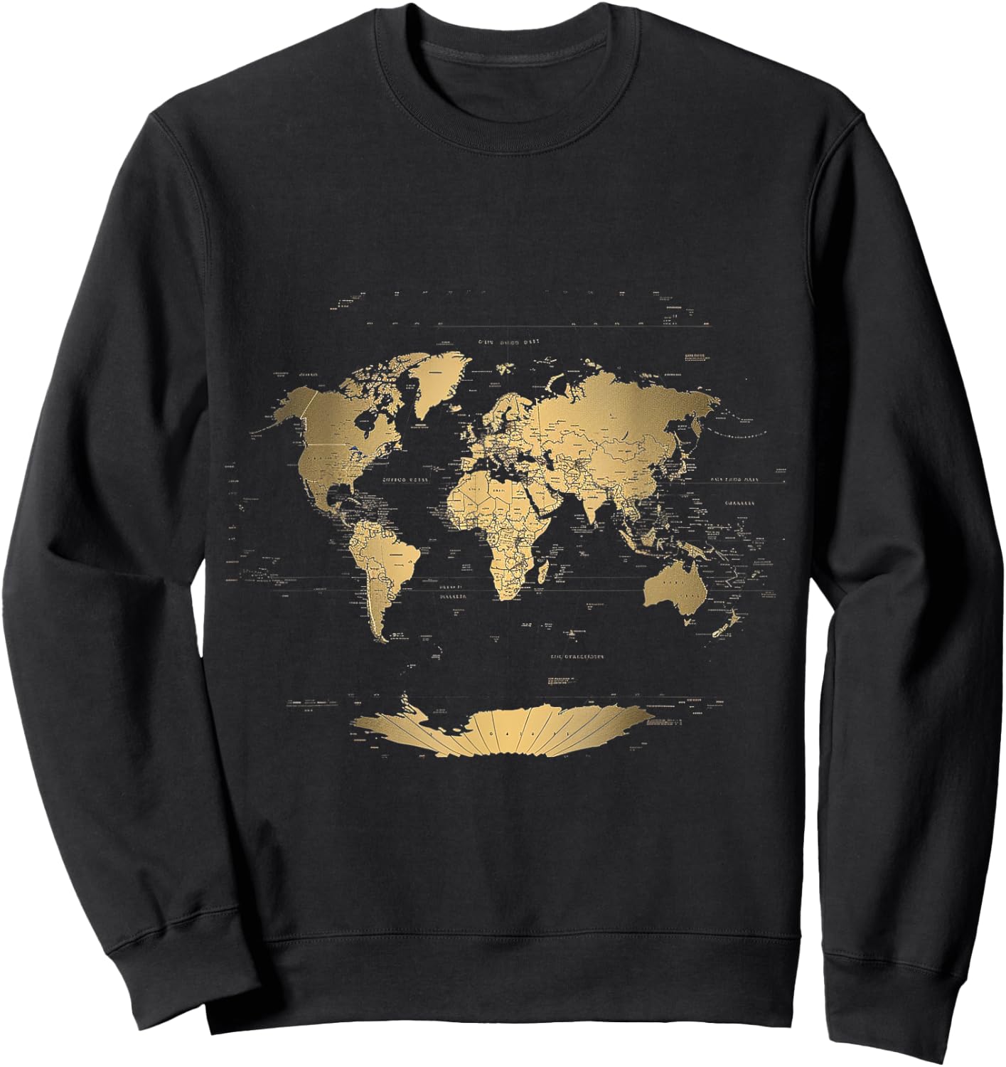 Retro World Map Sweatshirt - Sweatshirt | Black