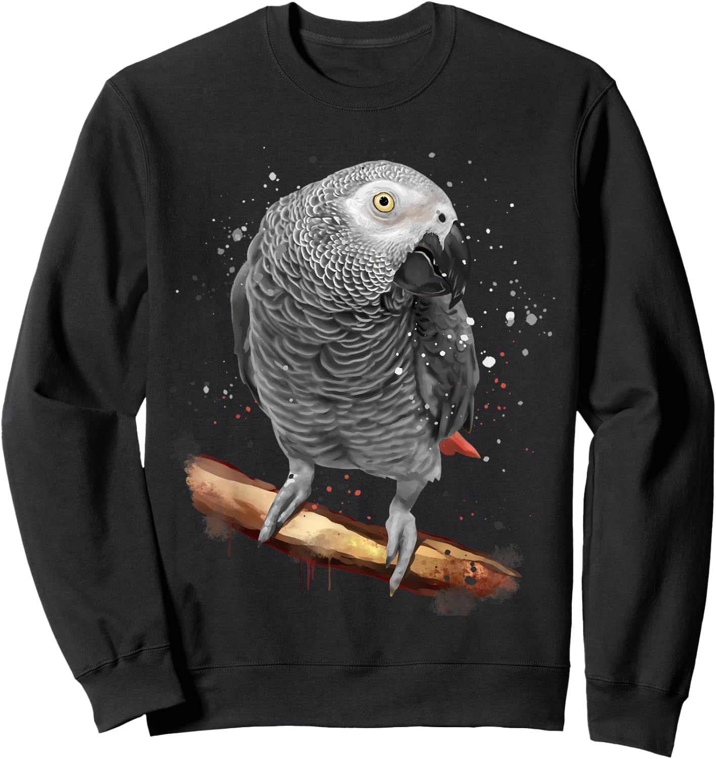 Curious Bird Parrot African Grey Sweatshirt - Sweatshirt | Black