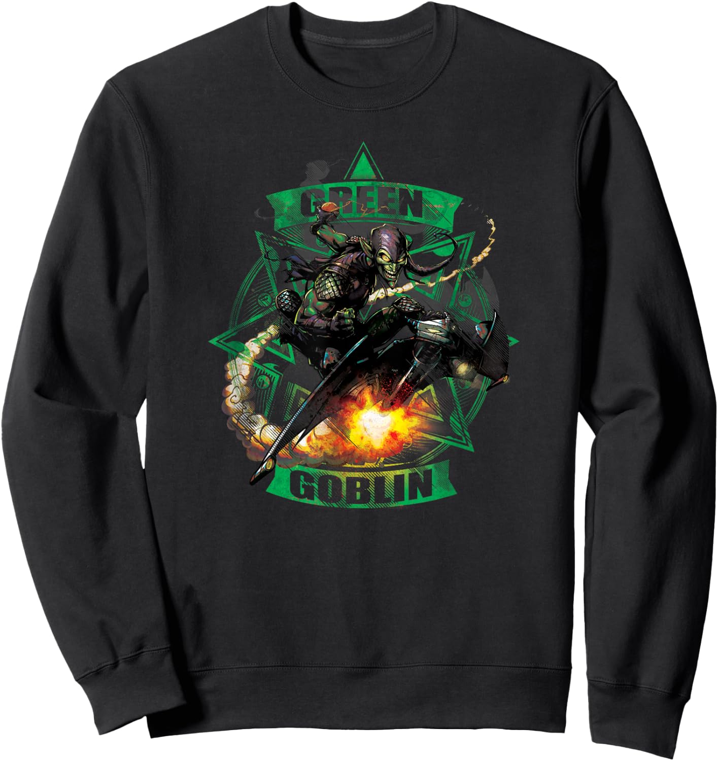 Marvel Green Goblin Glider Pumpkin Bomb Sweatshirt - Sweatshirt | Black