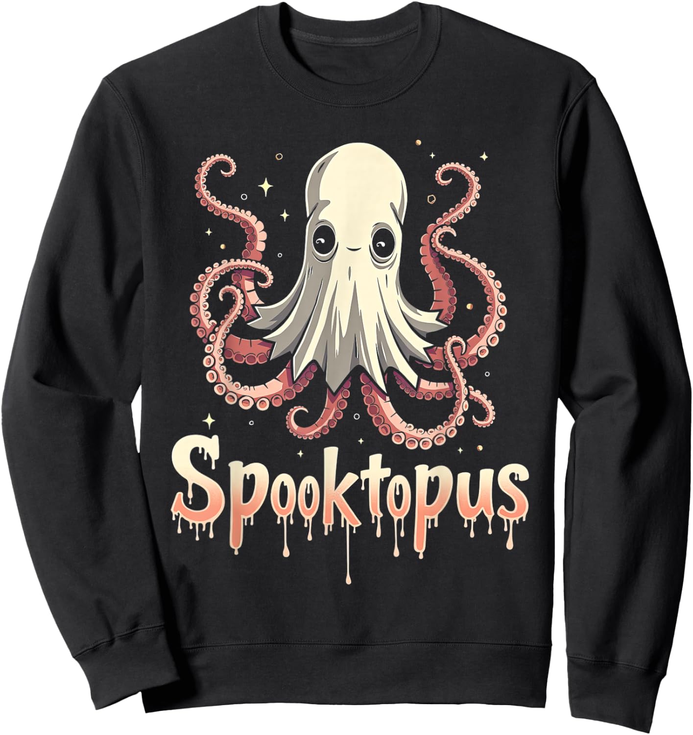 Spooktopus Funny Octopus Spooky Halloween Ghost Sweatshirt - Sweatshirt | Black