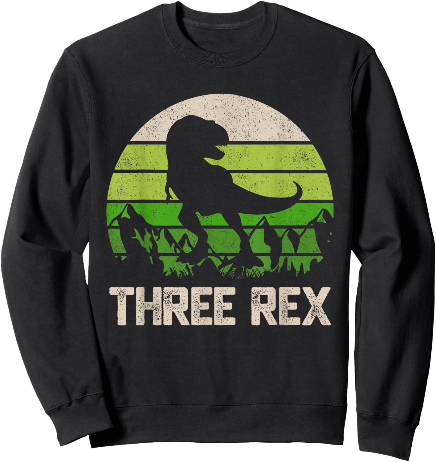 3 Year Old Shirt 3rd Birthday Three Rex Kids Sweatshirt - Sweatshirt | Black