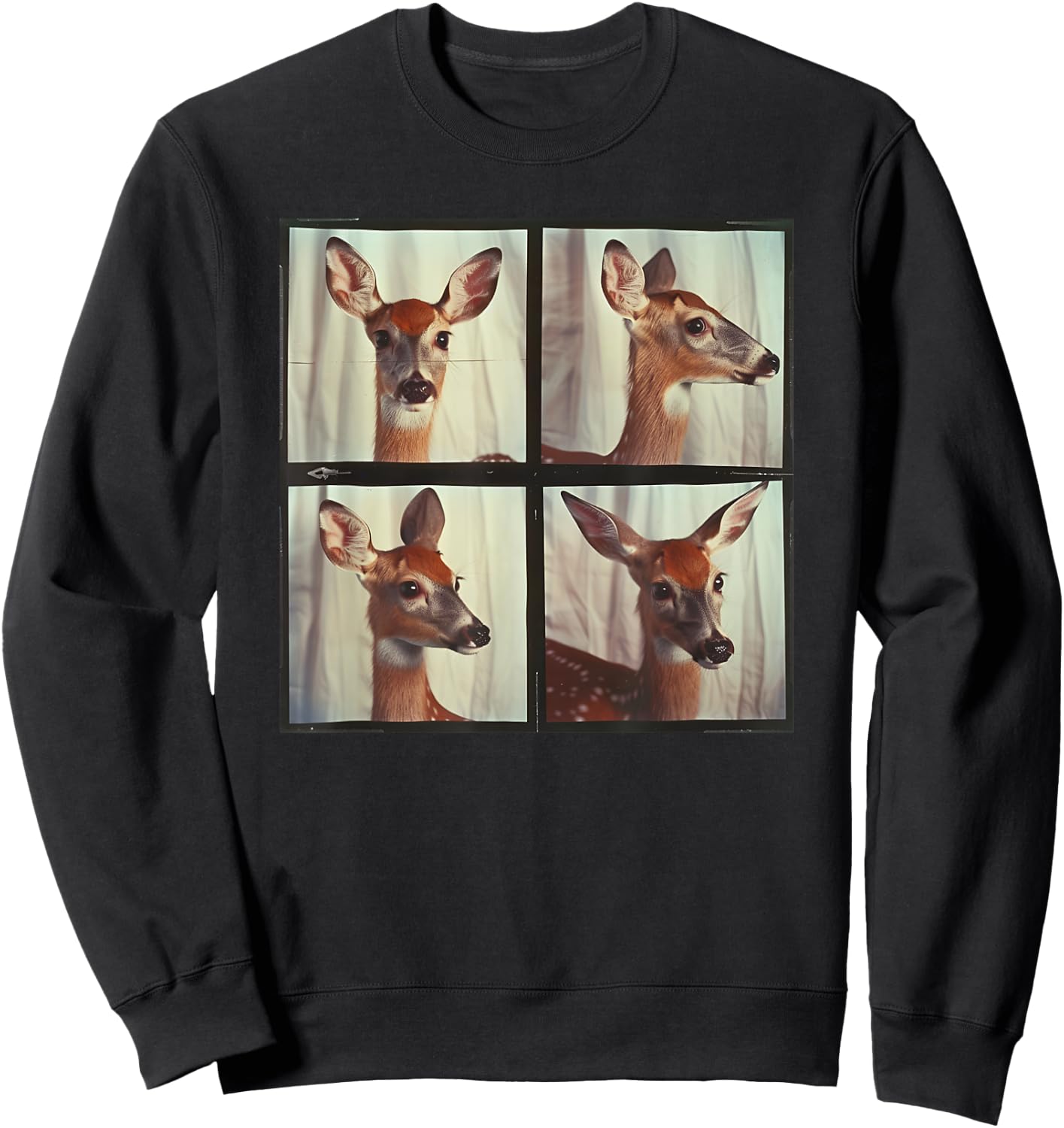 Whitetail Deer Beautiful Animal Photobooth Fawn Deer Lover Sweatshirt - Sweatshirt | Black