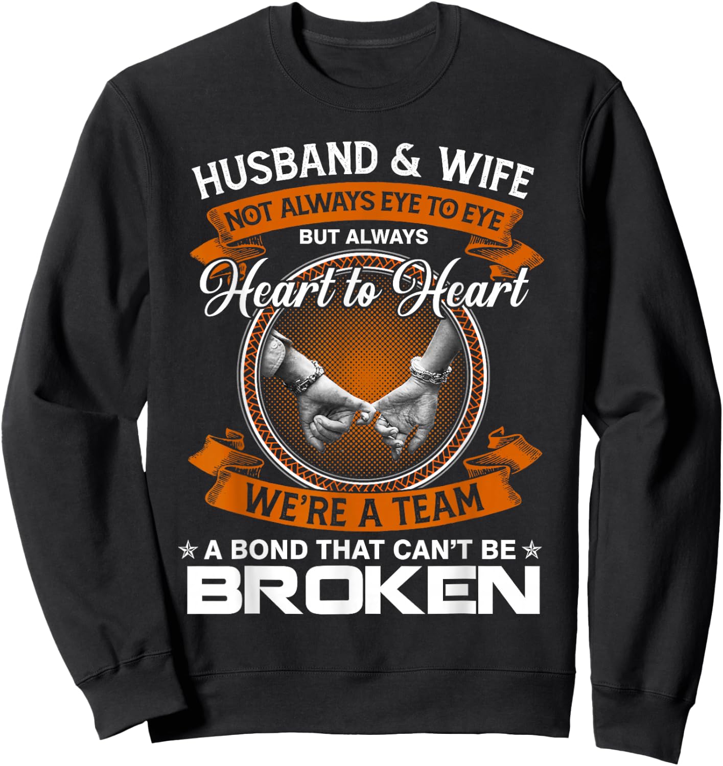 Husband and Wife Not Always Eye to Eye But Heart to Heart Small Sweatshirt - Sweatshirt | Black
