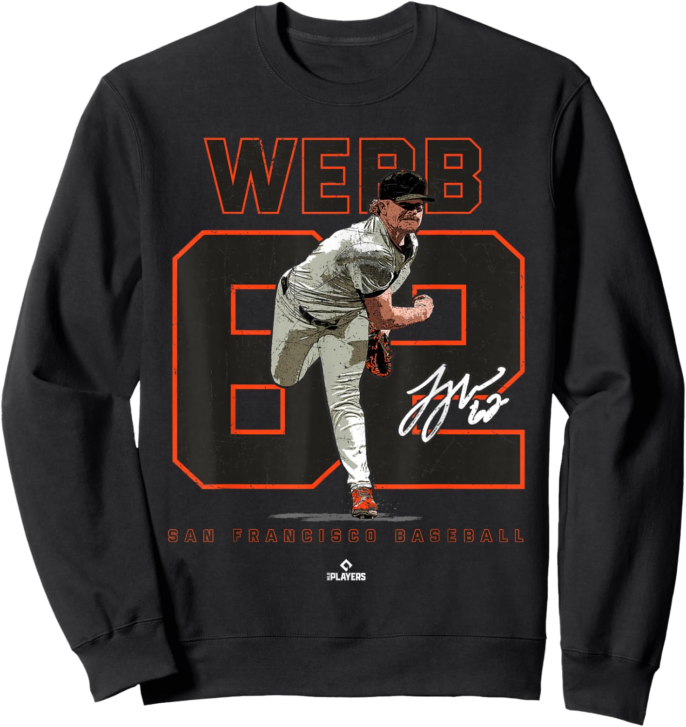 Number and Portrait Logan Webb San Francisco MLBPA Sweatshirt - Sweatshirt | Black