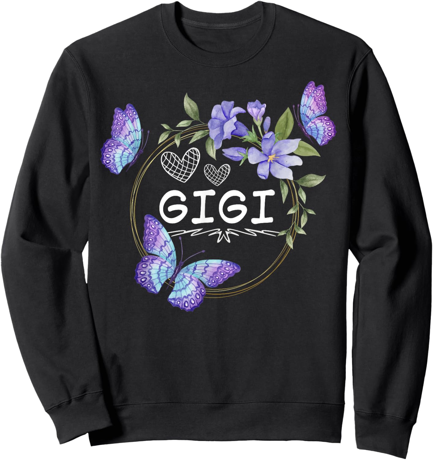 Gigi shirt with butterflies Mother's Day Sweatshirt - Sweatshirt | Black