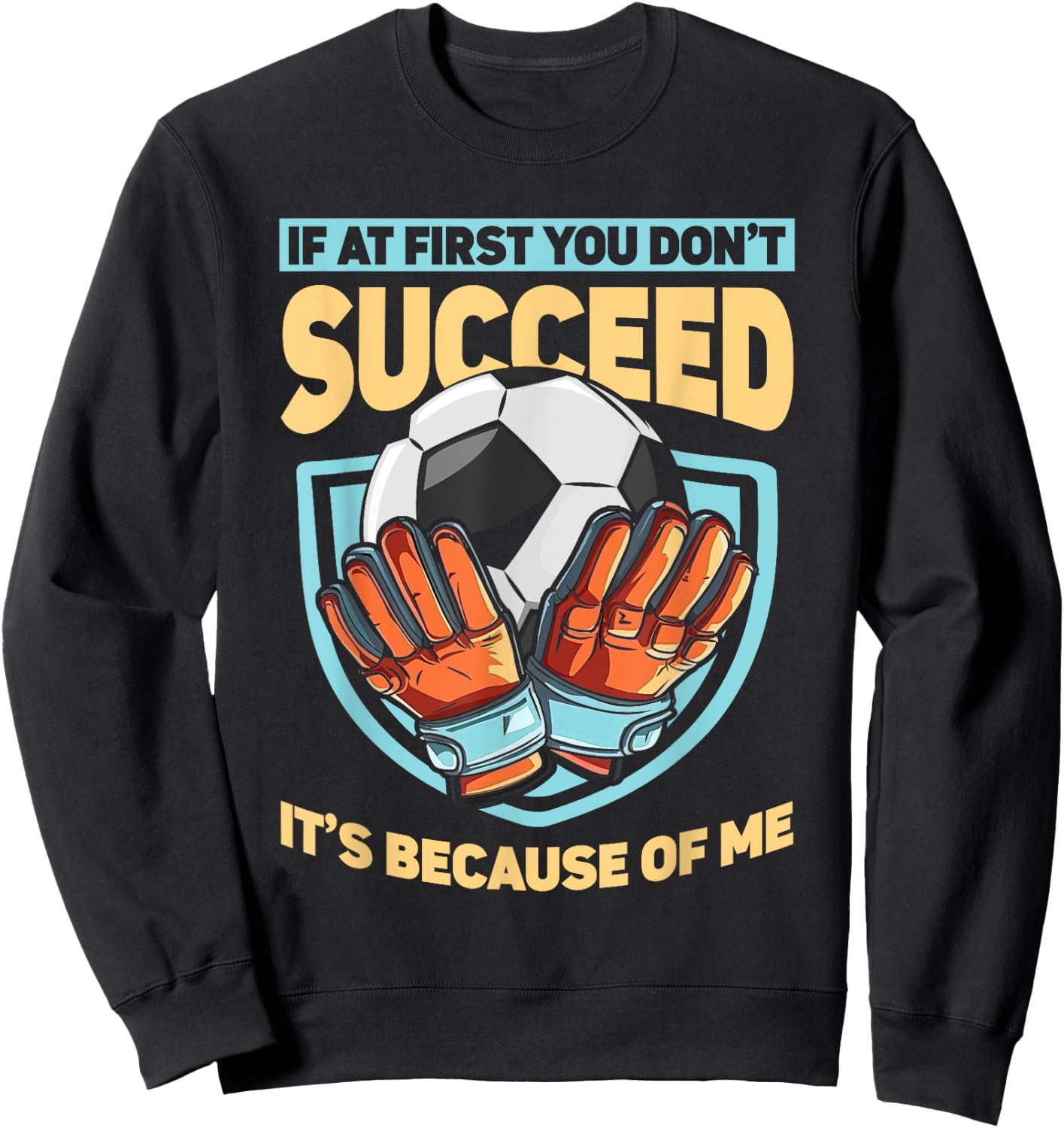 Kids Goaltender Defender Goalkeeper Soccer Goalie Goal Sweatshirt - Sweatshirt | Black