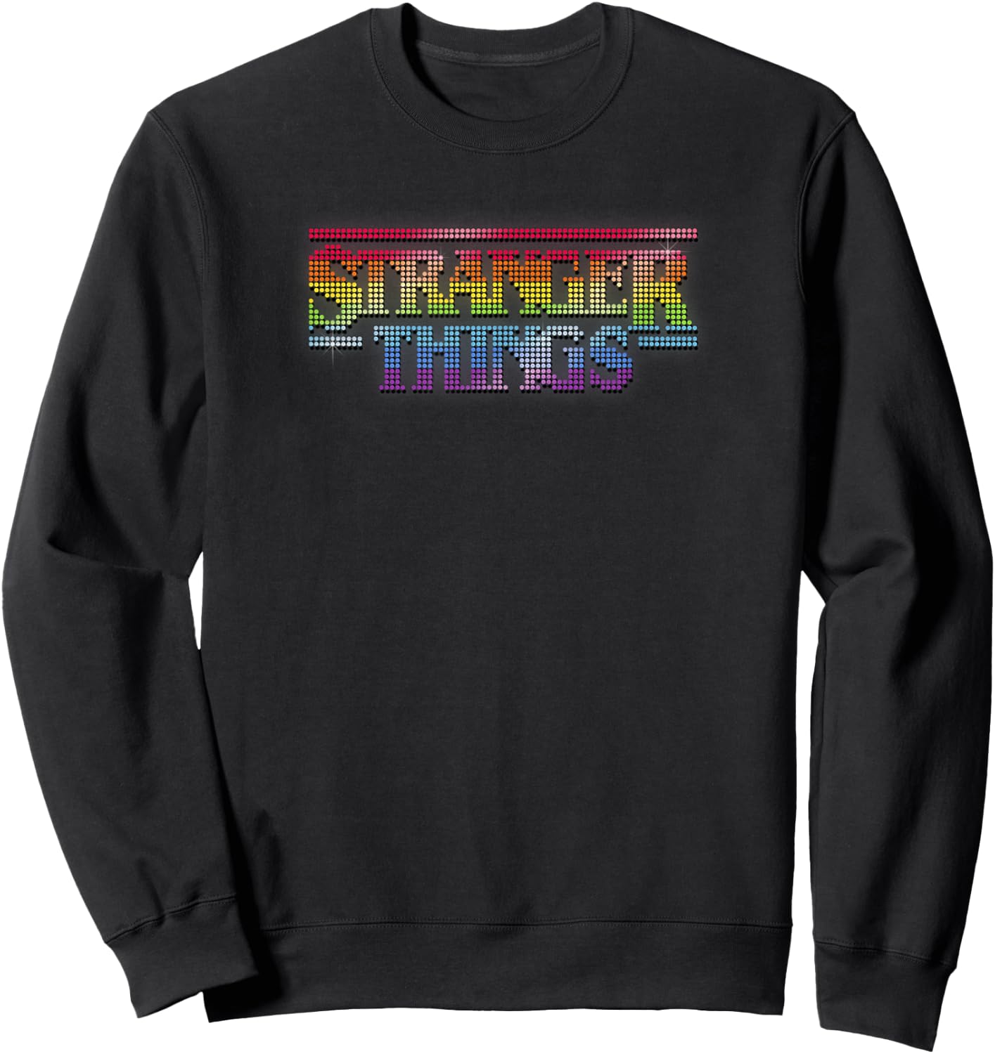 Stranger Things 4 Rainbow Pixel Sparkles Sweatshirt - Sweatshirt | Black