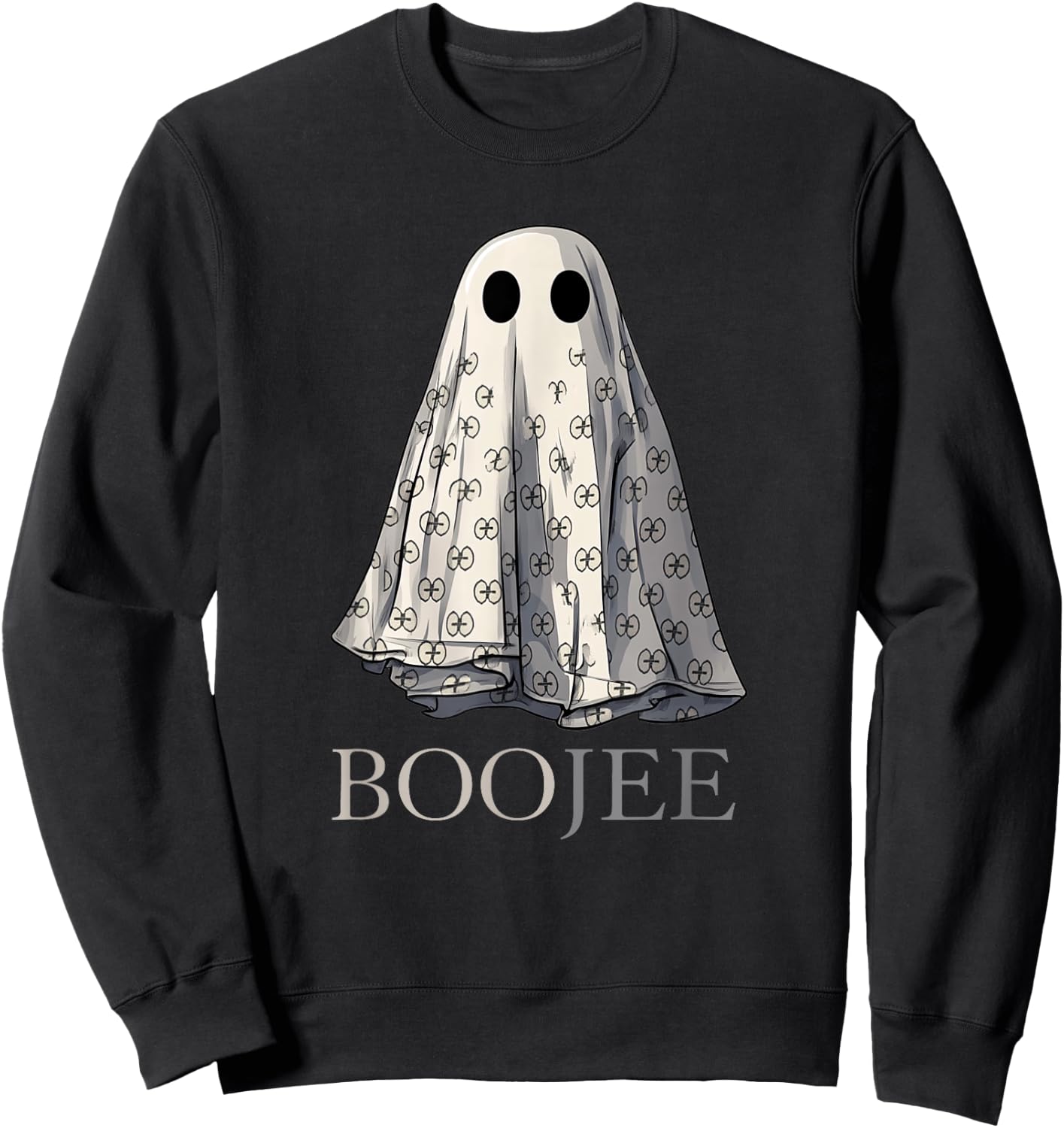 Boo Jee Ghost | Boujee Halloween Costume Trick Or Treat Sweatshirt - Sweatshirt | Black