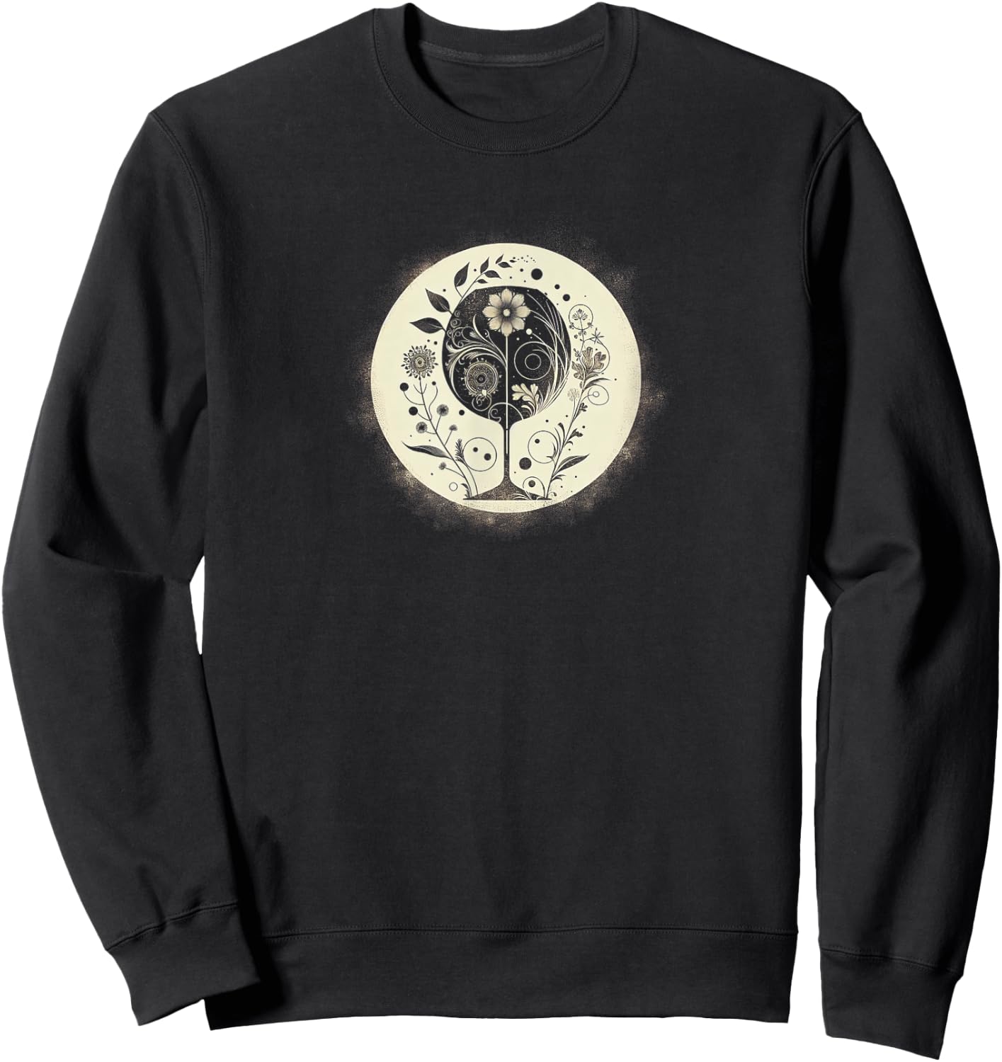 Elegant Wine Glass Silhouette Sweatshirt - Sweatshirt | Black