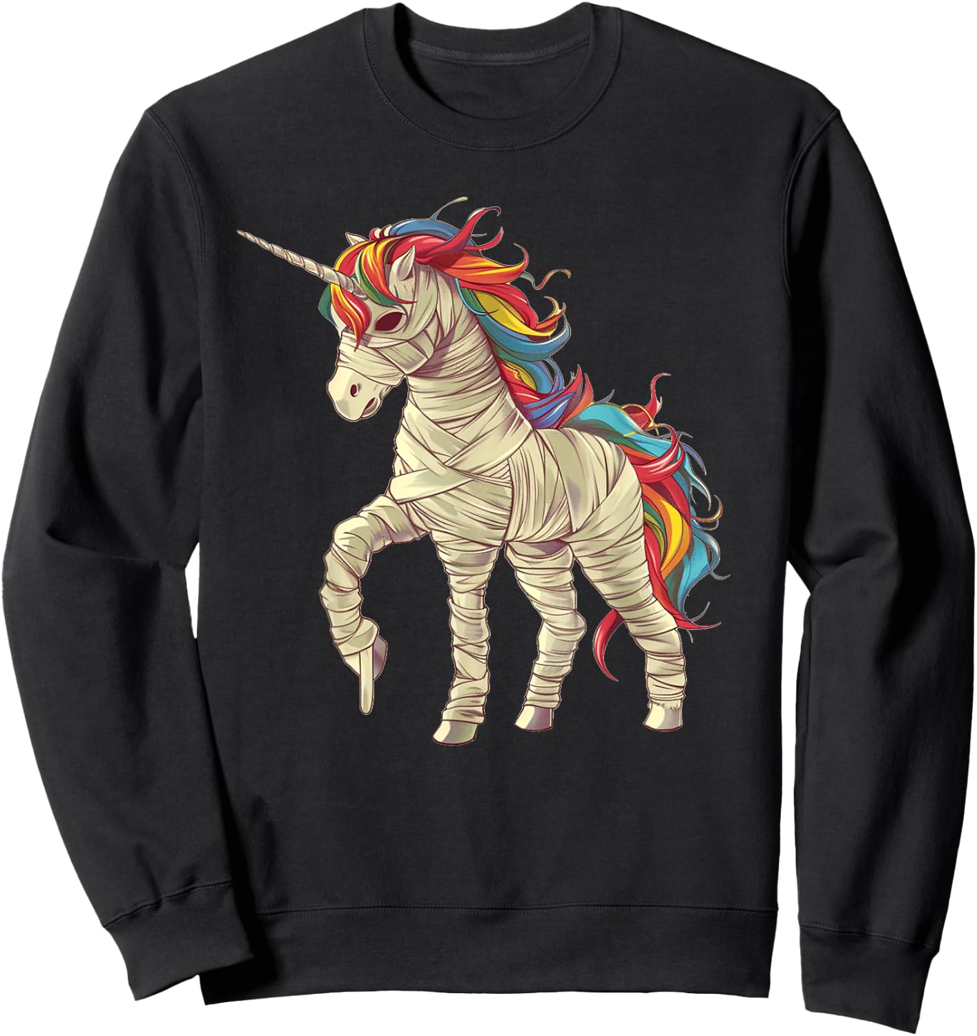 Girls Halloween Unicorn Mummy Women Sweatshirt - Sweatshirt | Black