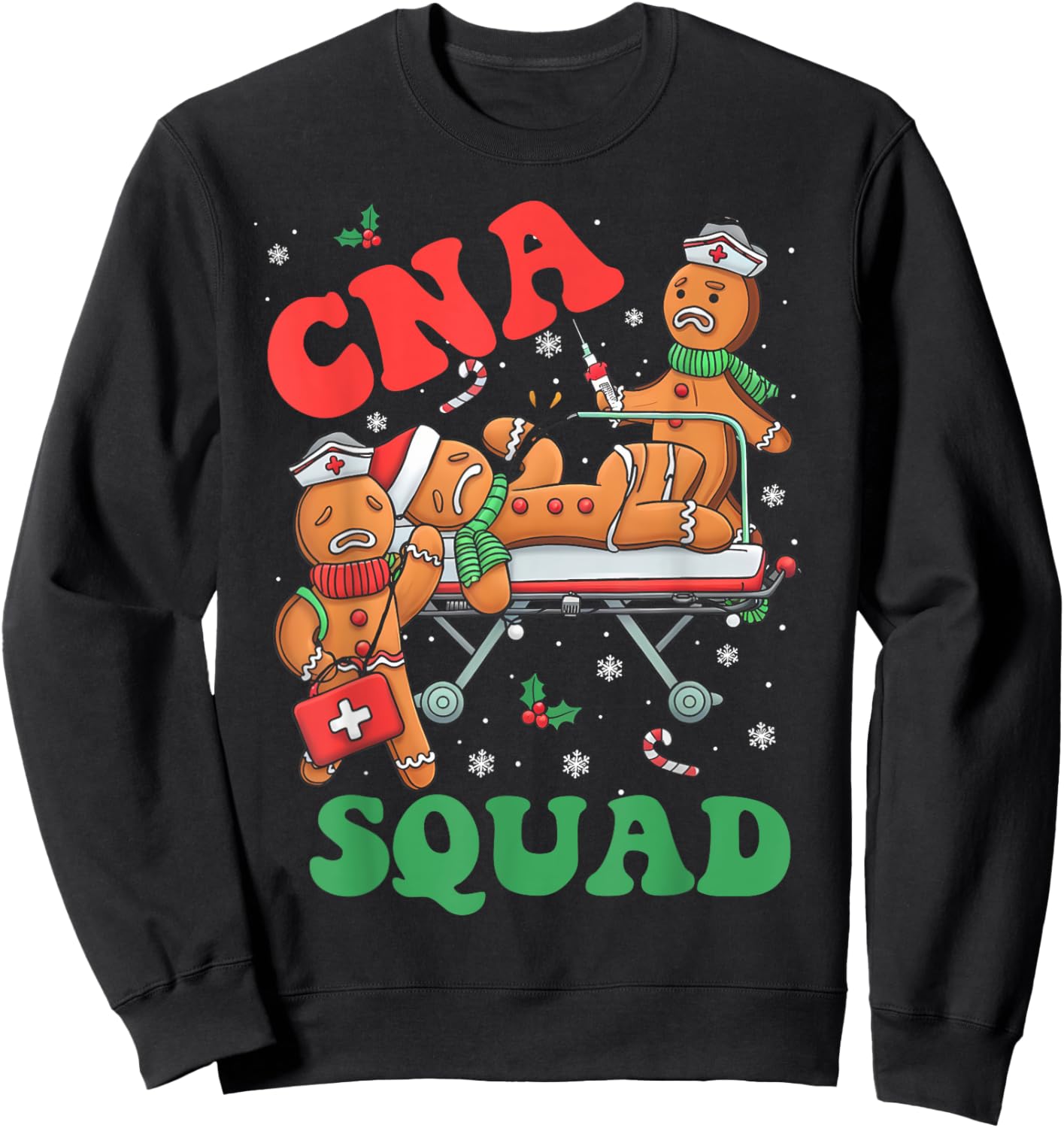 CNA Christmas Squad Christmas Shirt for Nursing Assistants Sweatshirt - Sweatshirt | Black