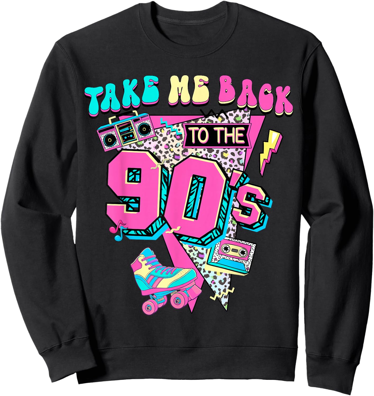 Take Me Back To The 90's Gen X Baby Boomers Vintage 1990's Sweatshirt - Sweatshirt | Black
