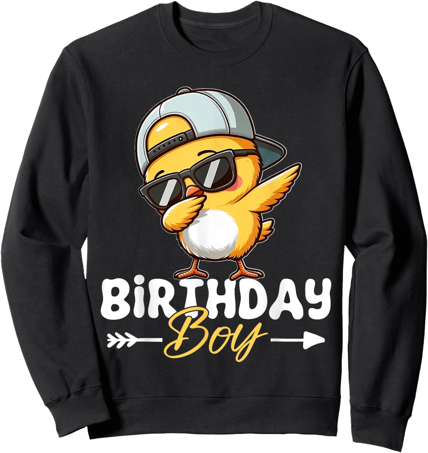 Cute Chicken Birthday Boy Dabbing Chicks Funny Party Sweatshirt - Sweatshirt | Black