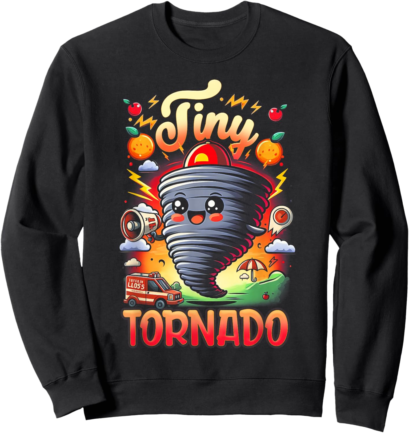 Storm Chaser Hurricane Meteorology Tornado Kids Tiny Tornado Sweatshirt - Sweatshirt | Black