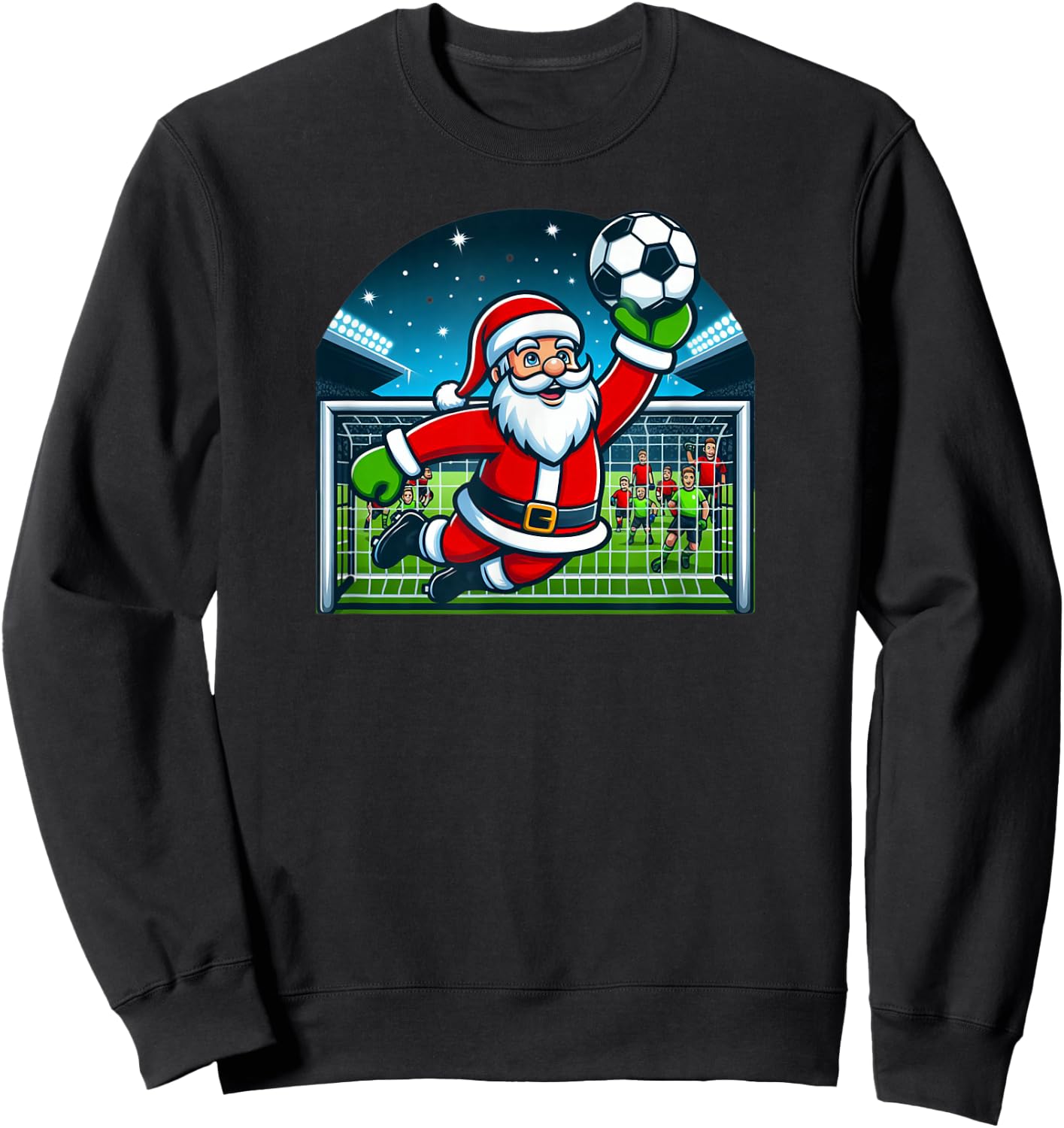 Goalkeeper Soccer Santa Christmas Xmas Sweatshirt - Sweatshirt | Black