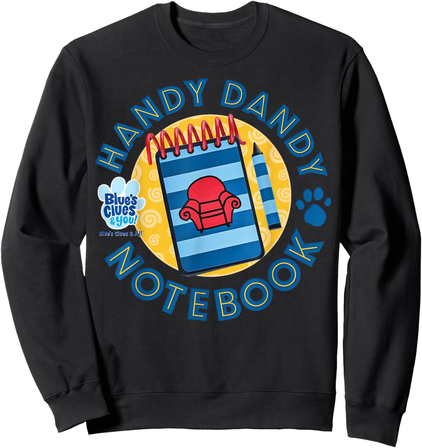 Blue's Clues & You Handy Dandy Notebook Logo Small Sweatshirt - Sweatshirt | Black