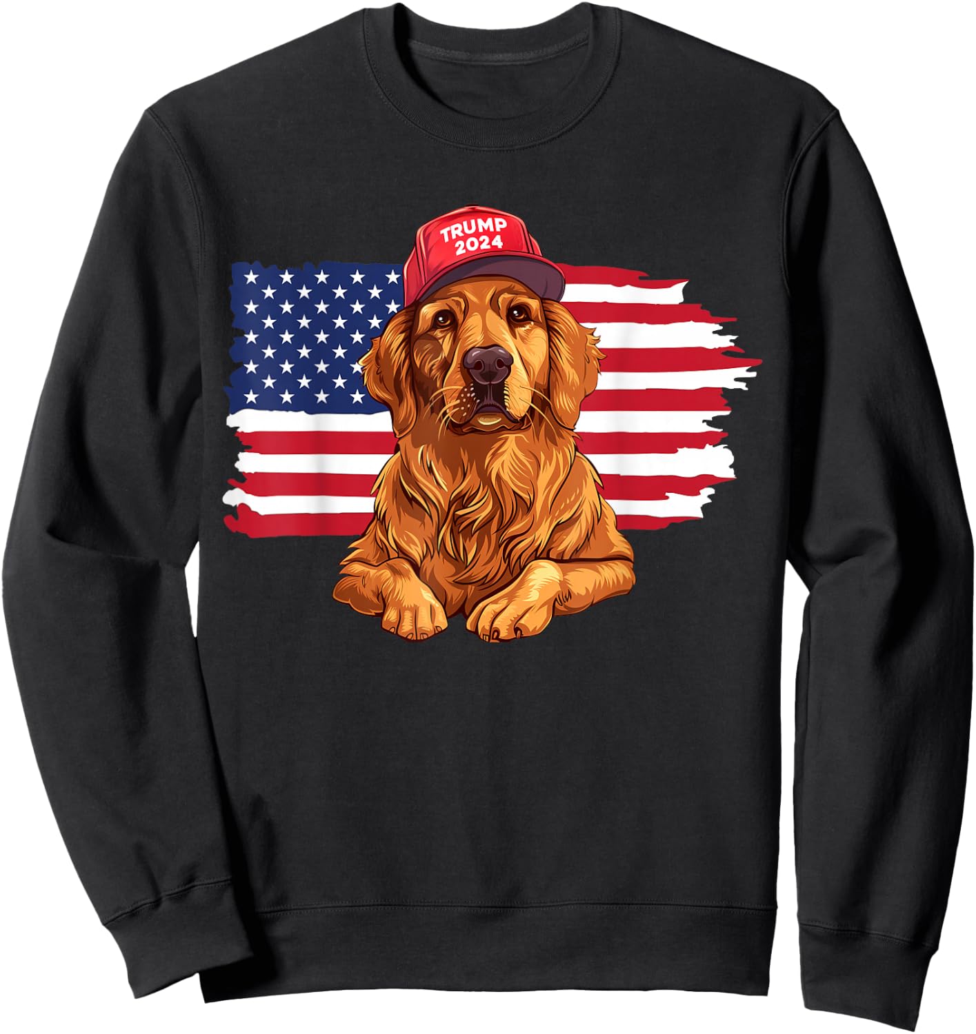 Trump 2024 Dog Dogs Golden Retriever Donald Trump 2024 Sweatshirt - Sweatshirt | Black