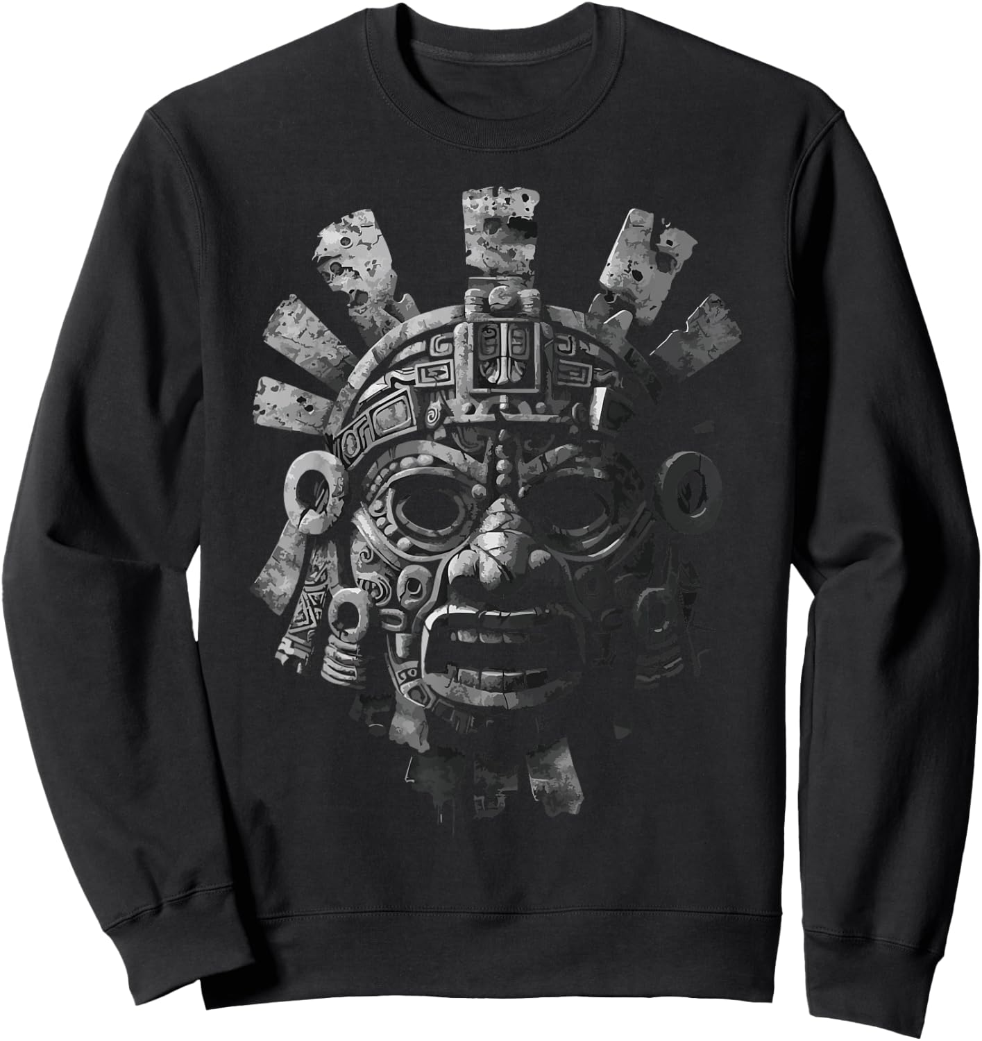Aztec God Aztec Culture Mayan Indigenous Tlaloc Statue Sweatshirt - Sweatshirt | Black