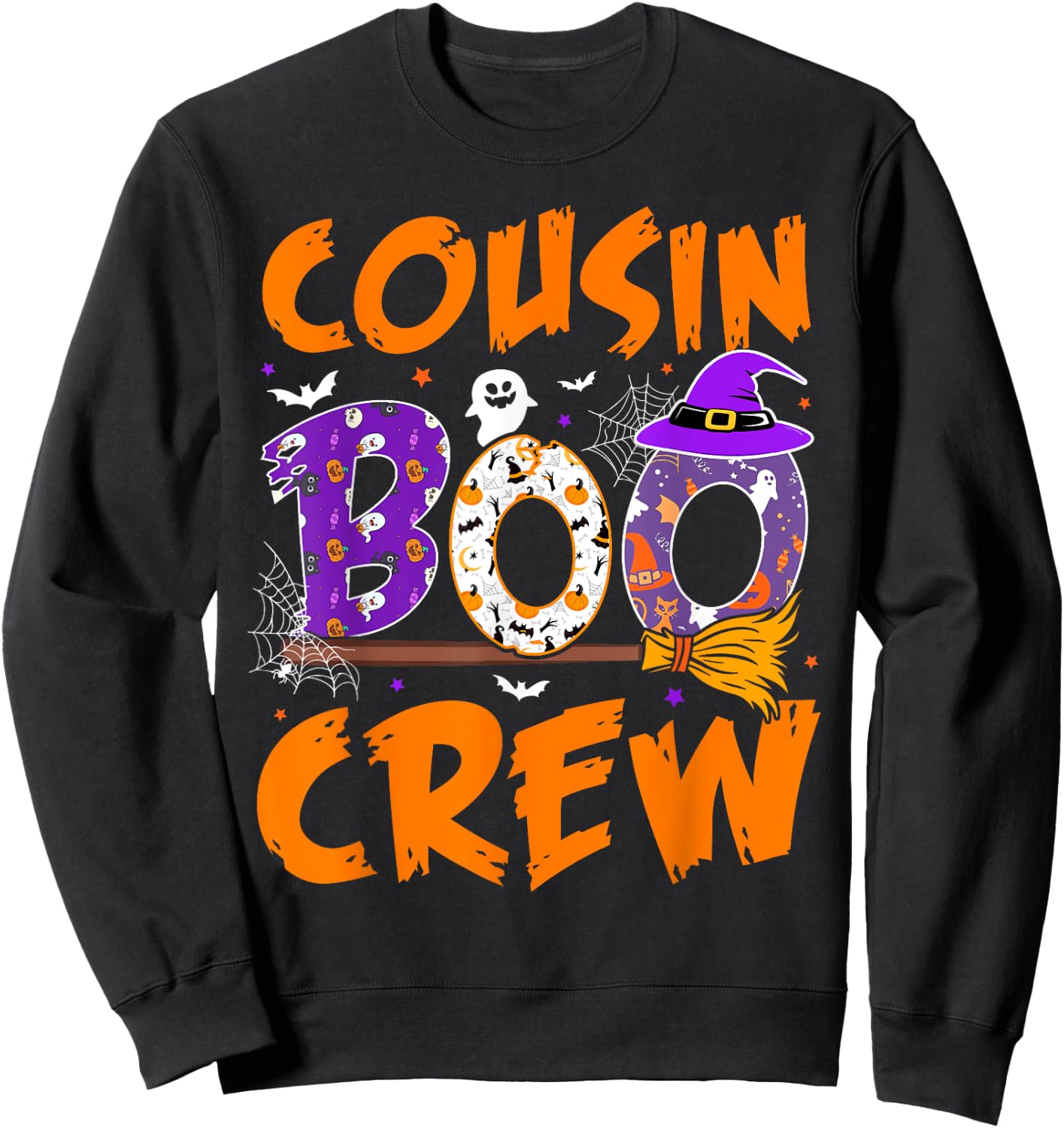 Cousin Boo Crew Funny Ghost Halloween Spooky Costume Kids Sweatshirt - Sweatshirt | Black