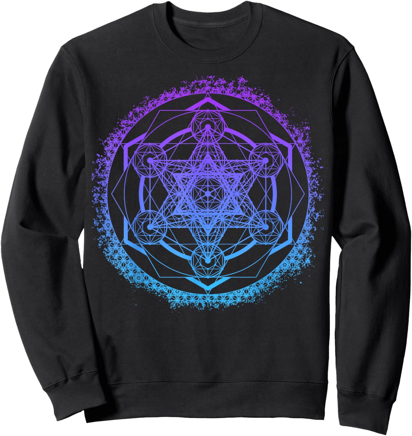 Metatron's Cube Merkaba Sacred Geometry Spiritual Yoga Sweatshirt - Sweatshirt | Black