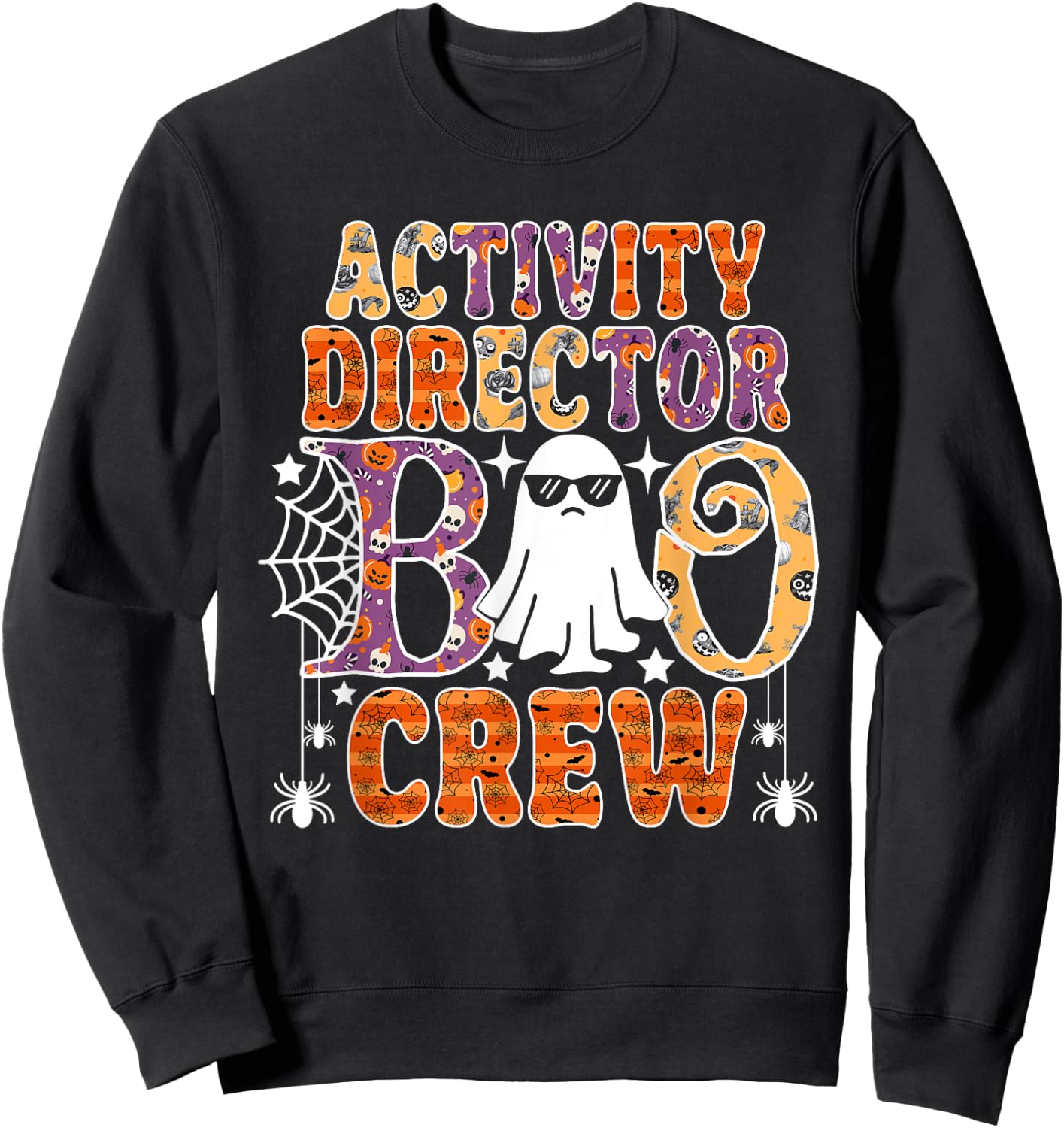 Activity Director Boo Crew Funny Halloween Costume Sweatshirt - Sweatshirt | Black
