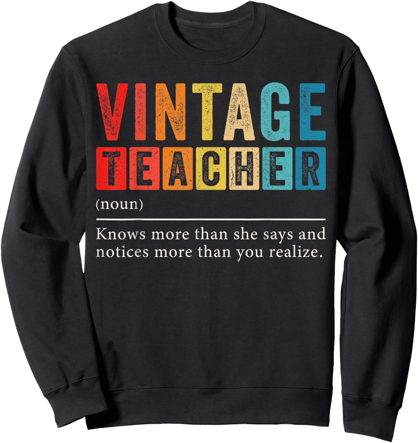 Vintage Teacher Definition Sweatshirt - Sweatshirt | Black