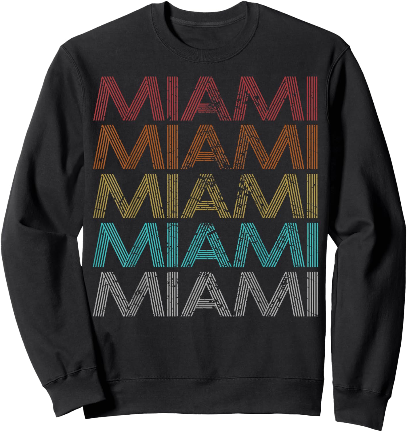Retro Vintage Miami Sweatshirt - Sweatshirt | Black